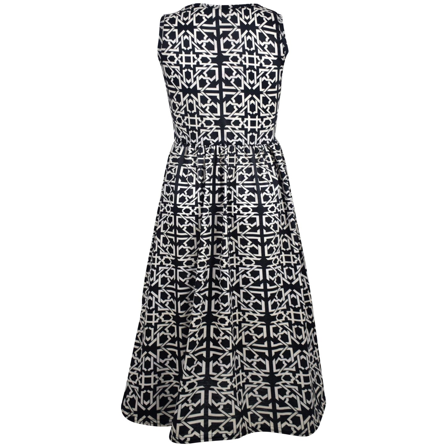Kids Girls Maxi Dress Sleeveless Printed Party Fashion Summer Long Skater Dress