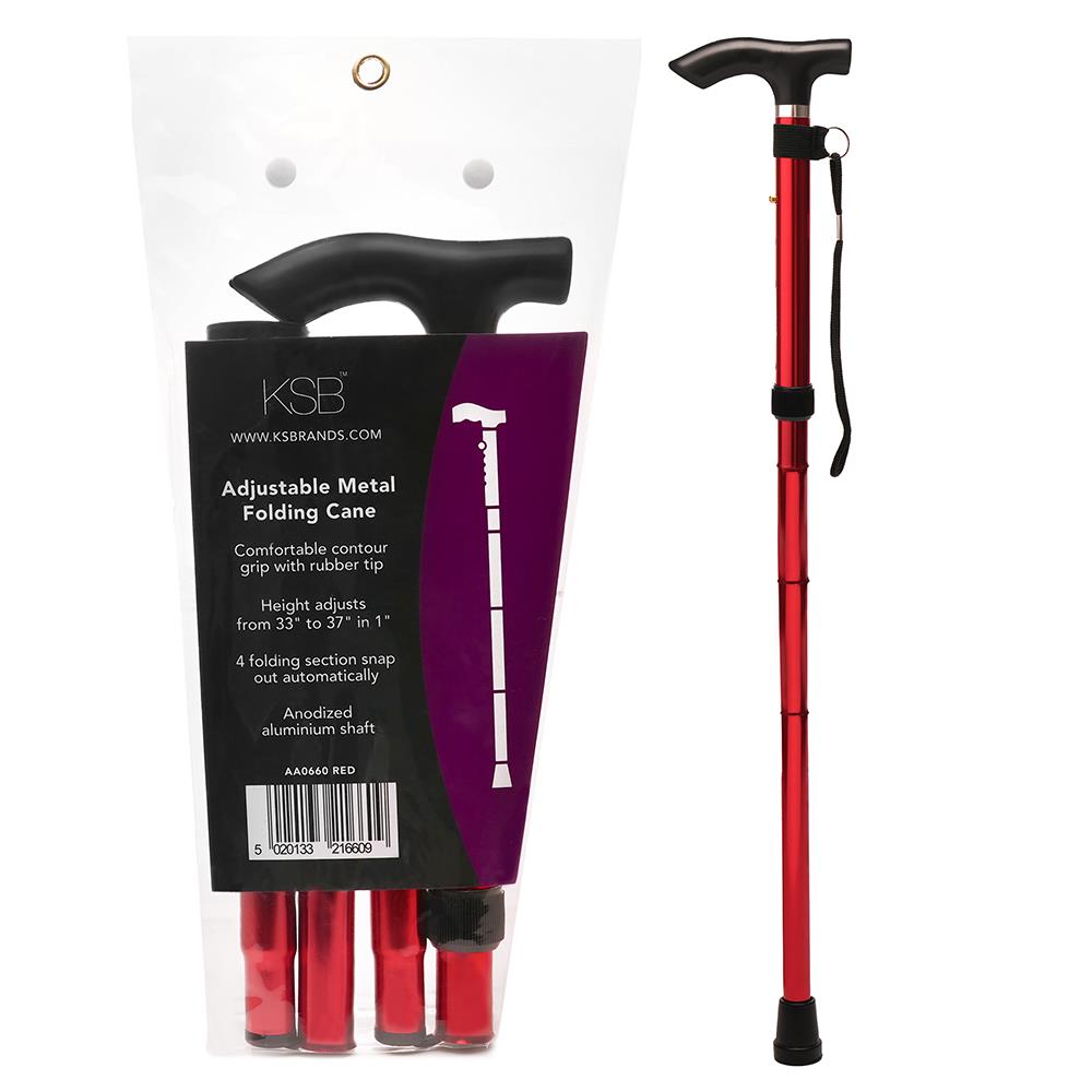 A2Z Unisex Lightweight Foldable Walking Stick Adjustable Height Ergonomic Handle