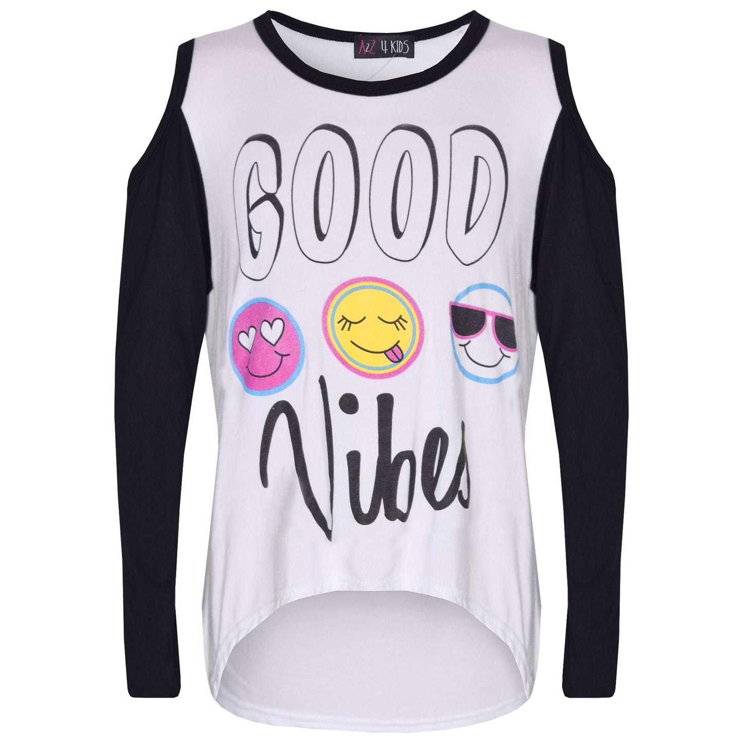 Girls Top Kids Good Vibes & Emojis Print T Shirt Tops & Jegging Set 7-13 Years
