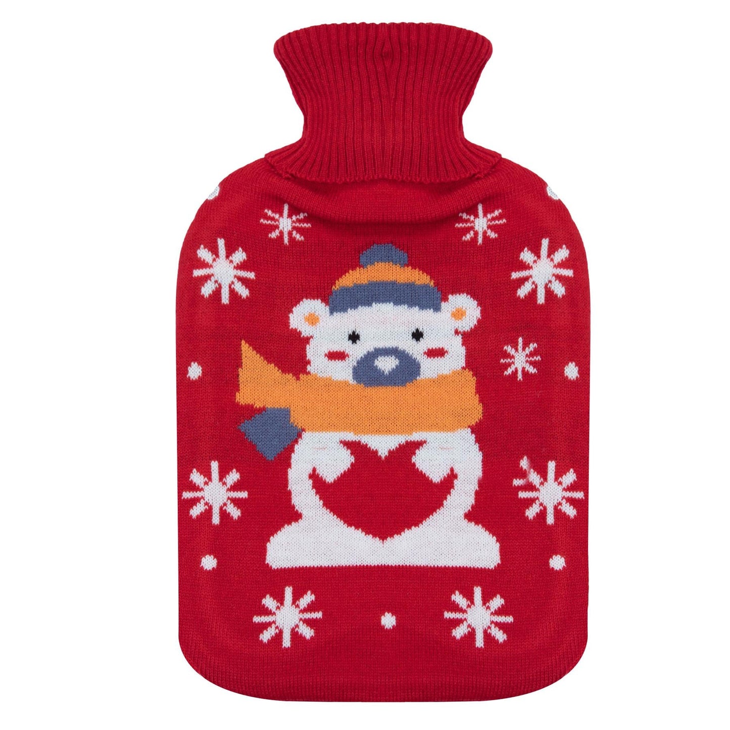 A2Z Hot Water Bottles Christmas Novelty Polar Bear 2L Fleece Cover Heat Therapy
