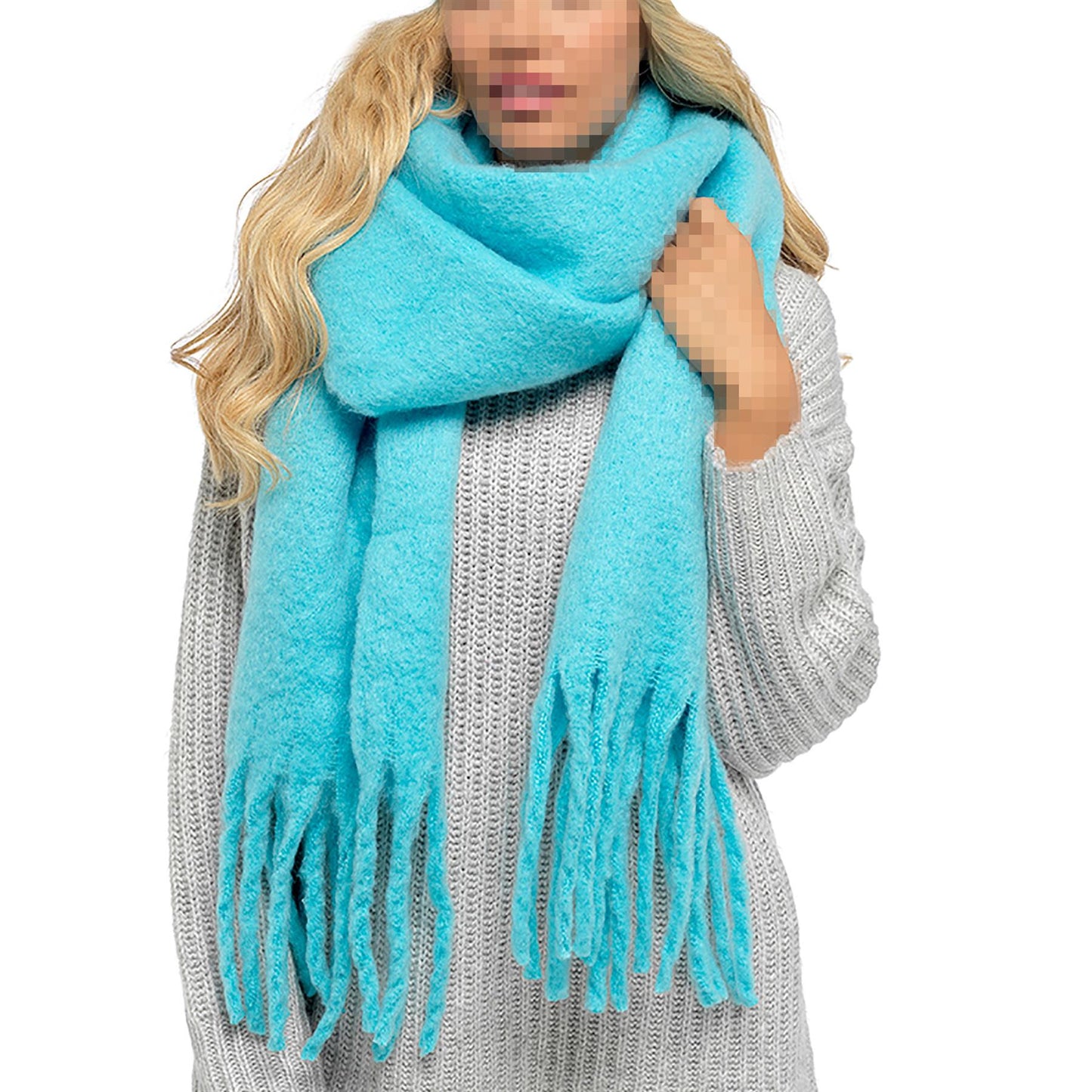 A2Z Ladies Winter Scarf Chunky Scarfs Cashmere Feel Tassel Brushed Blanket Scarf