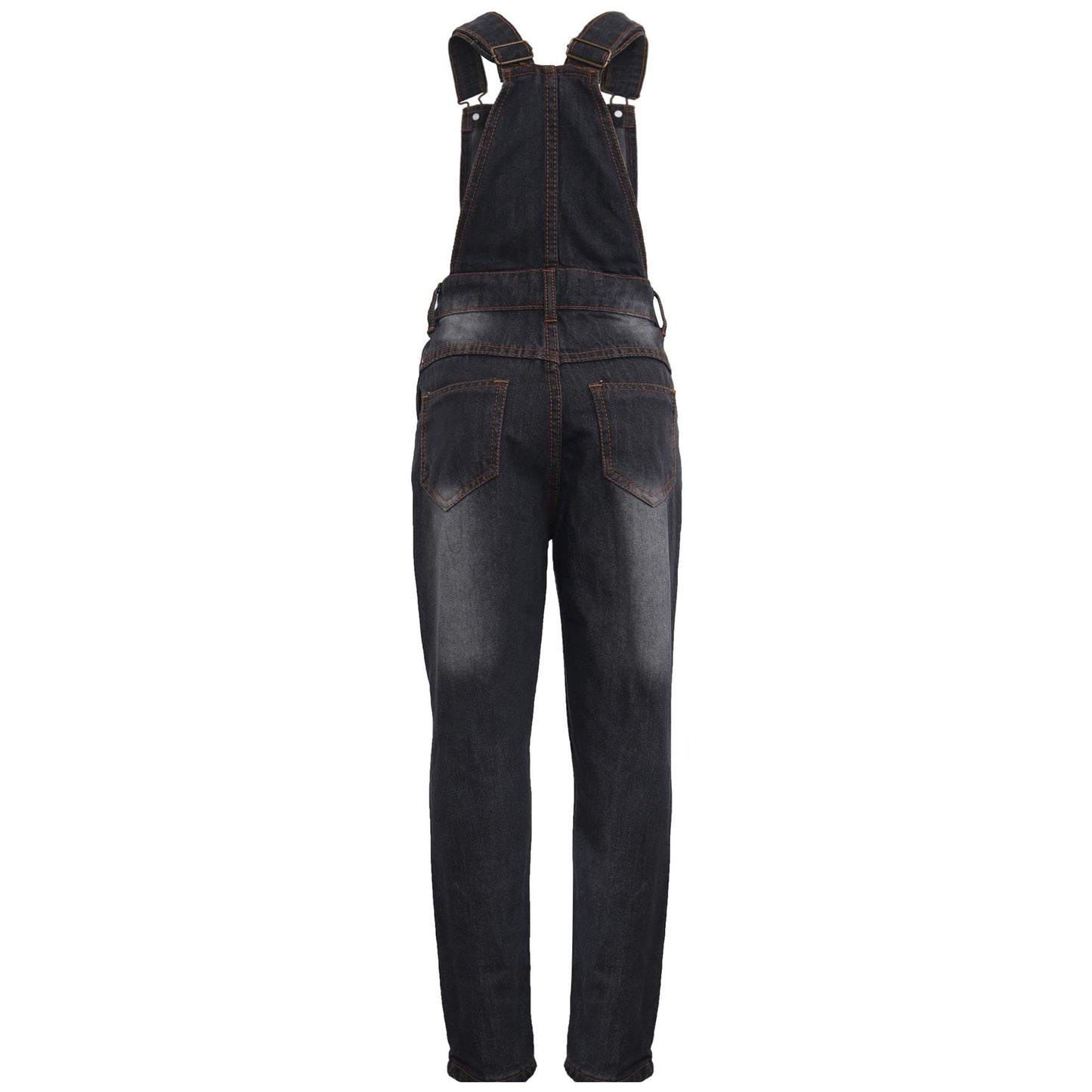 Kids Girls Denim Dungaree Knee Ripped Jeans Overall All In One Jumpsuit