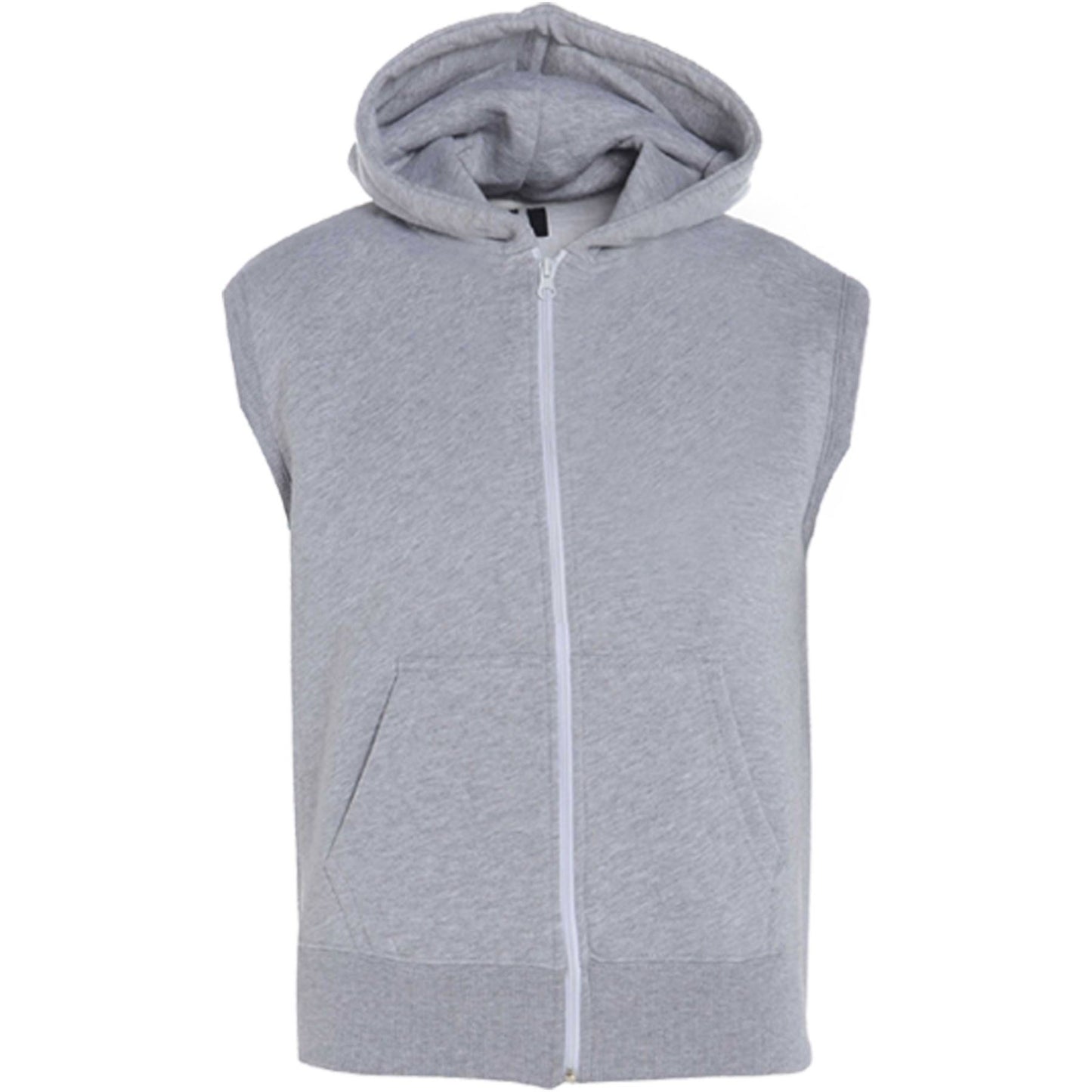 Kids Hooded Gilet Jacket Fleece Fabric No Sleeve Zipper Coat Boys Age 5-13 Year