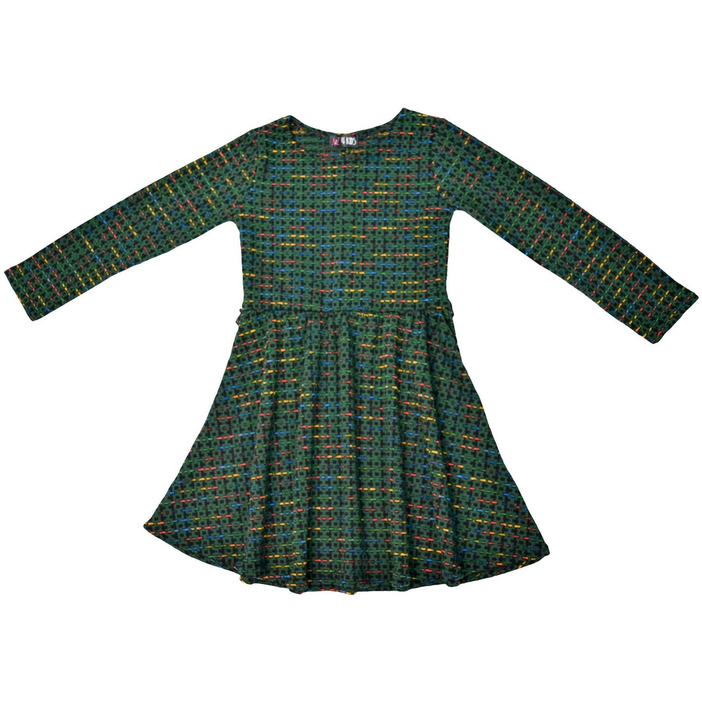 Kids Girls Skater Dress Long Sleeve Tweed Texture Flared Party Summer Dresses