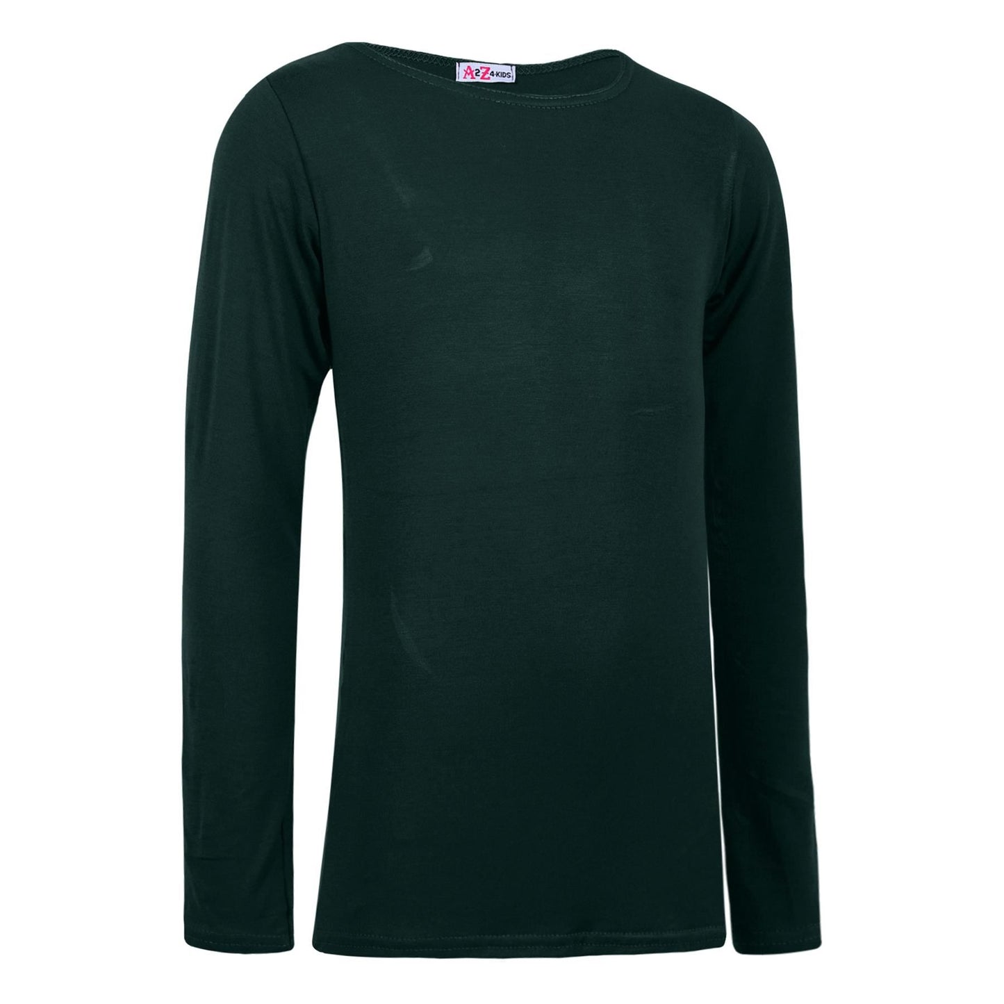 A2Z 4 Kids Girls Plain Long Sleeve T Shirt Soft Feel PE School Activewear Shirts