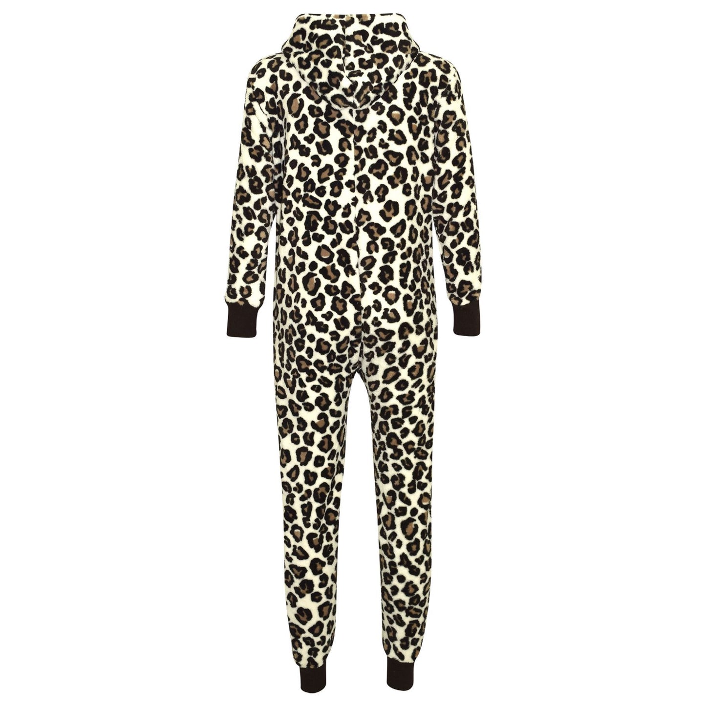 Kids Girls Boys Onesie Soft Fluffy Leopard Print All In One Xmas Costume 7-13 Yr
