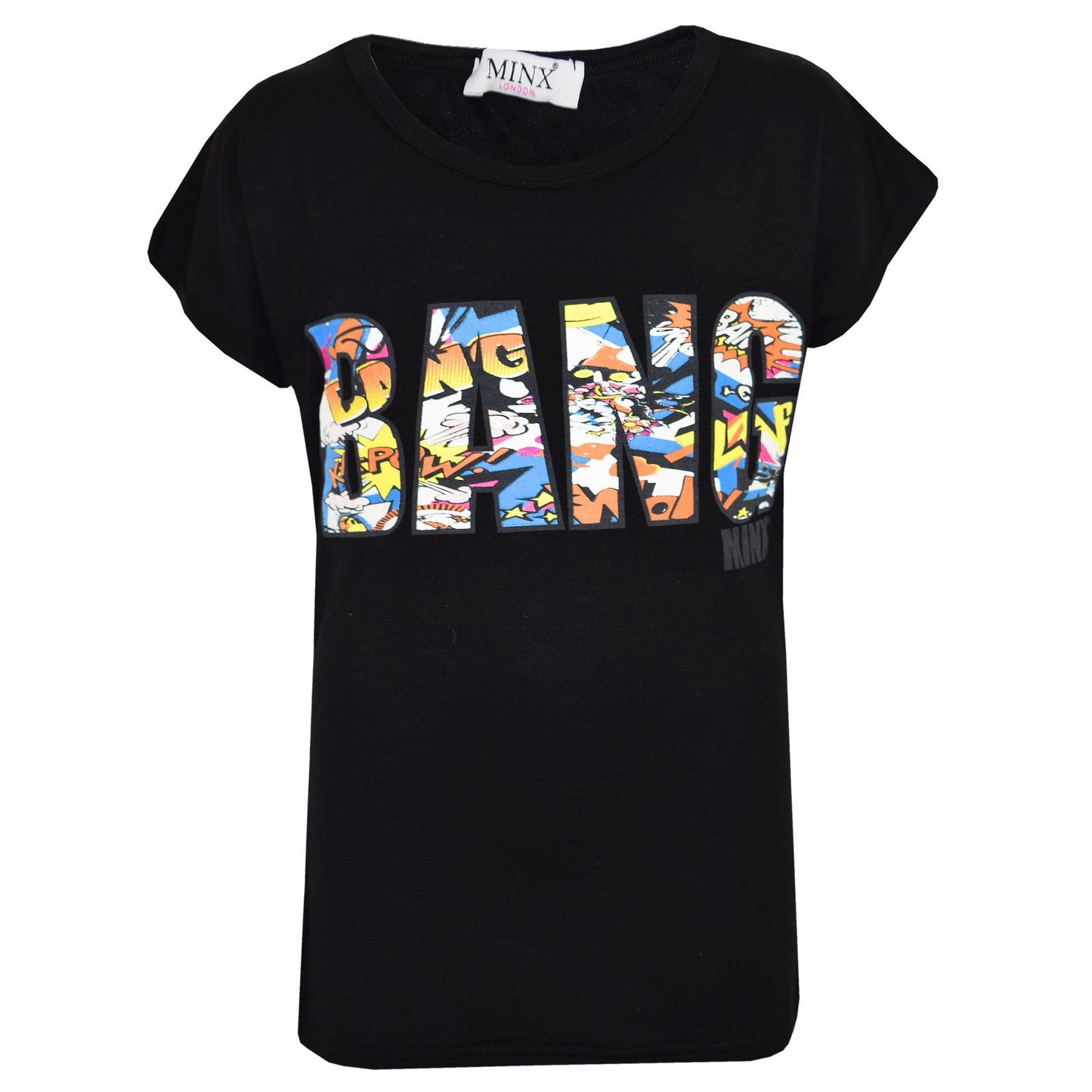 Kids Girls BANG Printed Comic Book Print Fashion Trendy Top New Age 7-13 Years