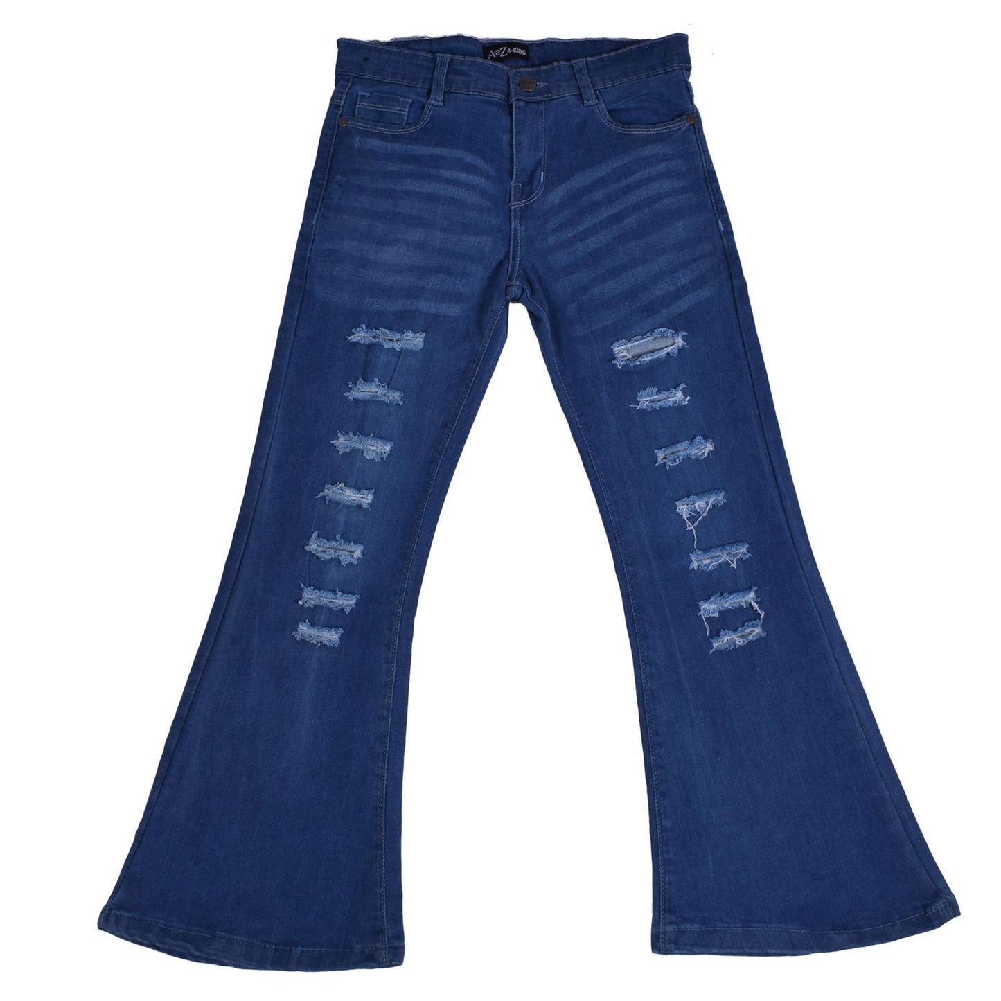 Kids Girls Denim Ripped Jeans Comfort Skinny Stretch Lightweight Casual Pants