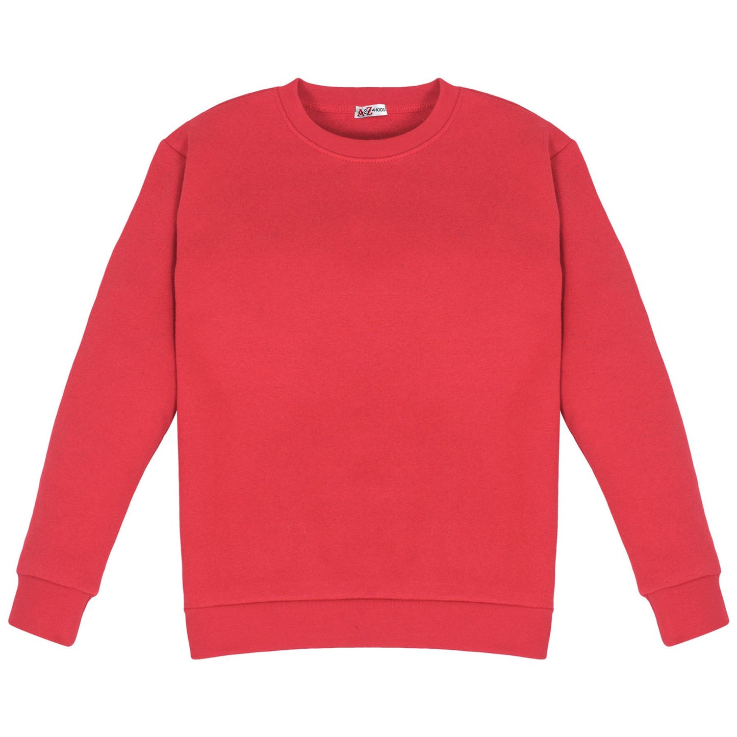 Kids Girls Boys Sweatshirt Plain Crew Round Neck Uniform Age 2-13 Years