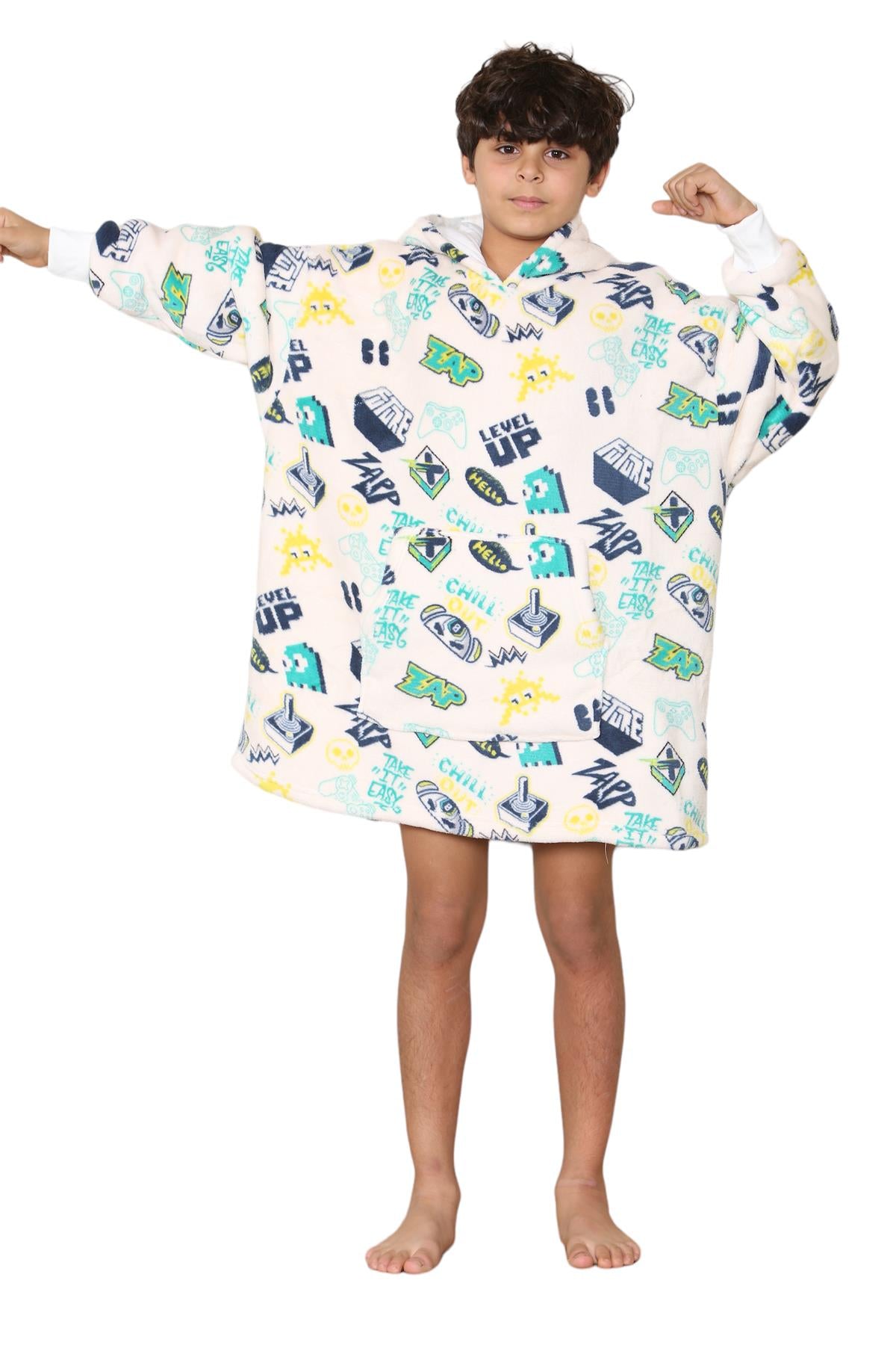 Kids Girls Boys Oversized Hoodie Animal Snuggle Blanket Super Soft Warm Fleece