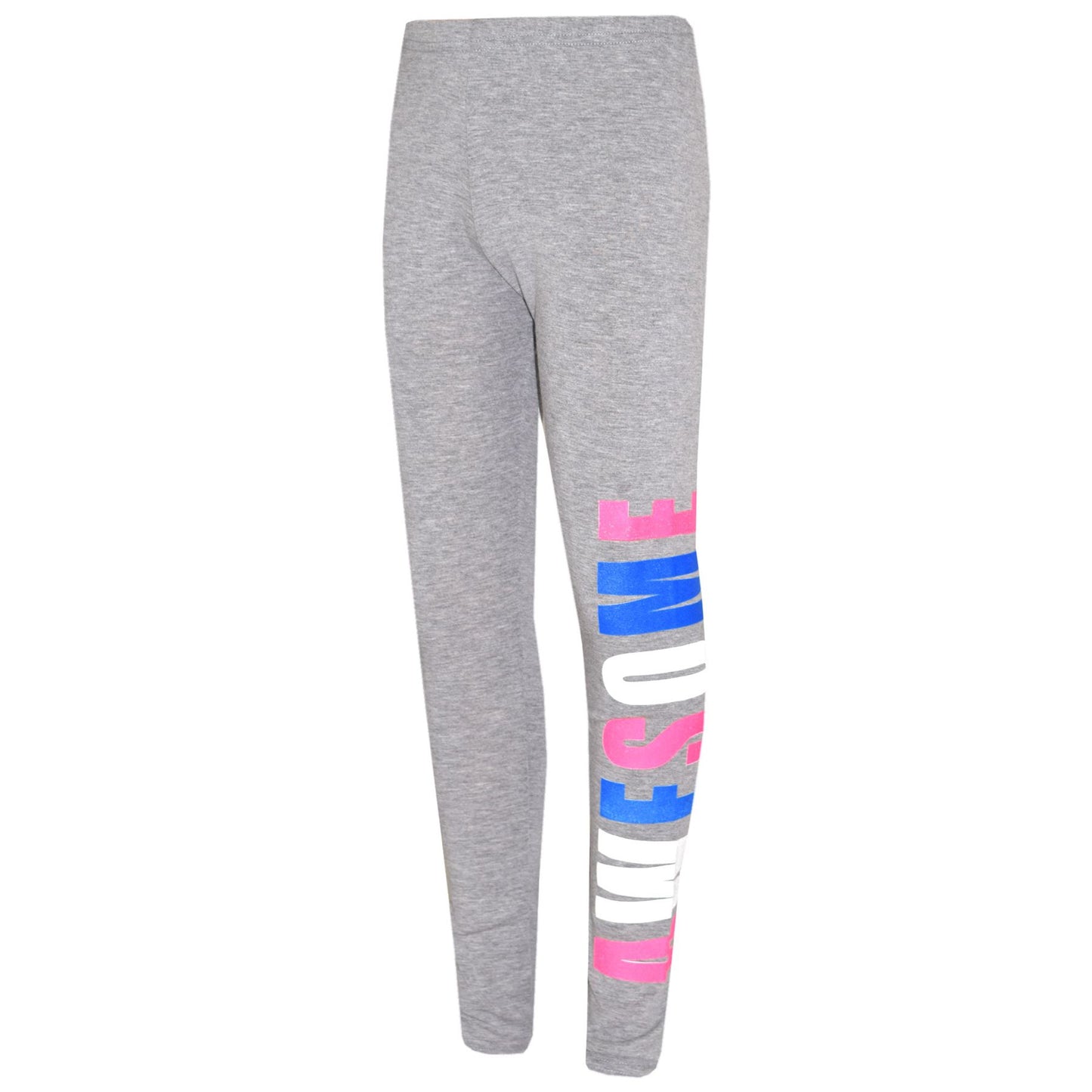 Girls Tops Kids Awesome Print Hooded T Shirt Top Legging Lounge Wear Set 7-13 Yr