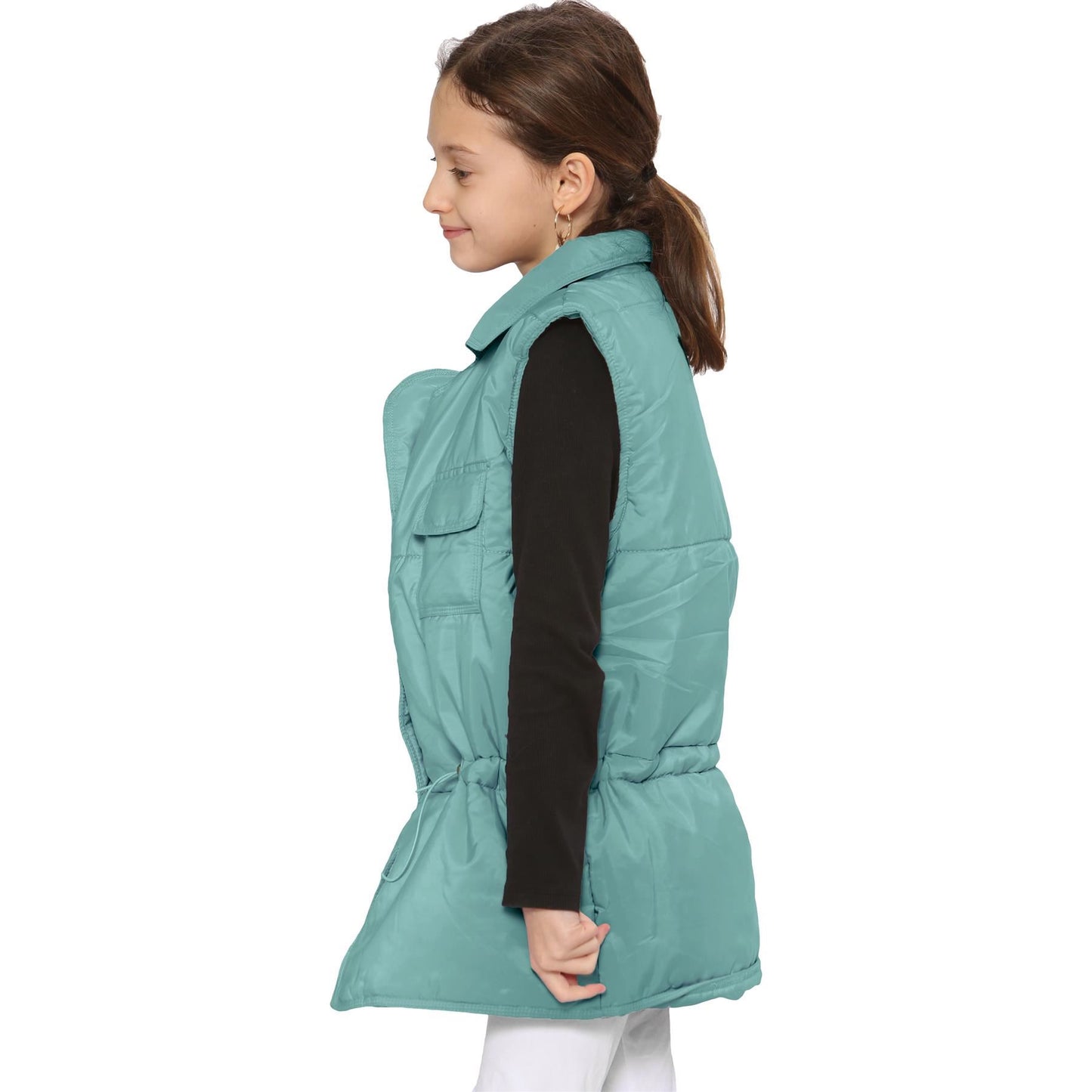 Kids Girls Sleeveless Coat Gilet Fashion Oversized Gilet Style Jacket Coat