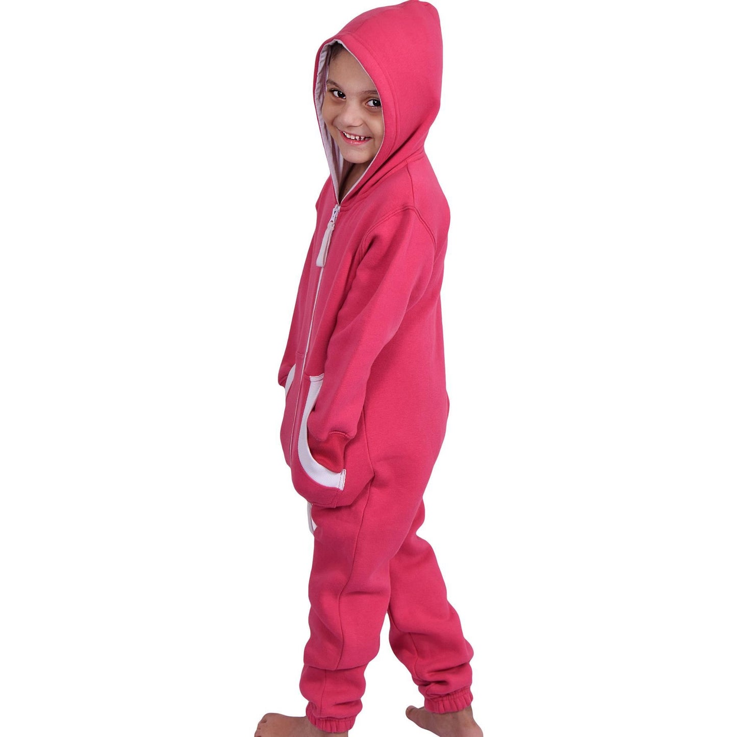 A2Z Onesie One Piece Kids Pink Pyjamas Sleepsuit Costume Girls Age 5-13 Years