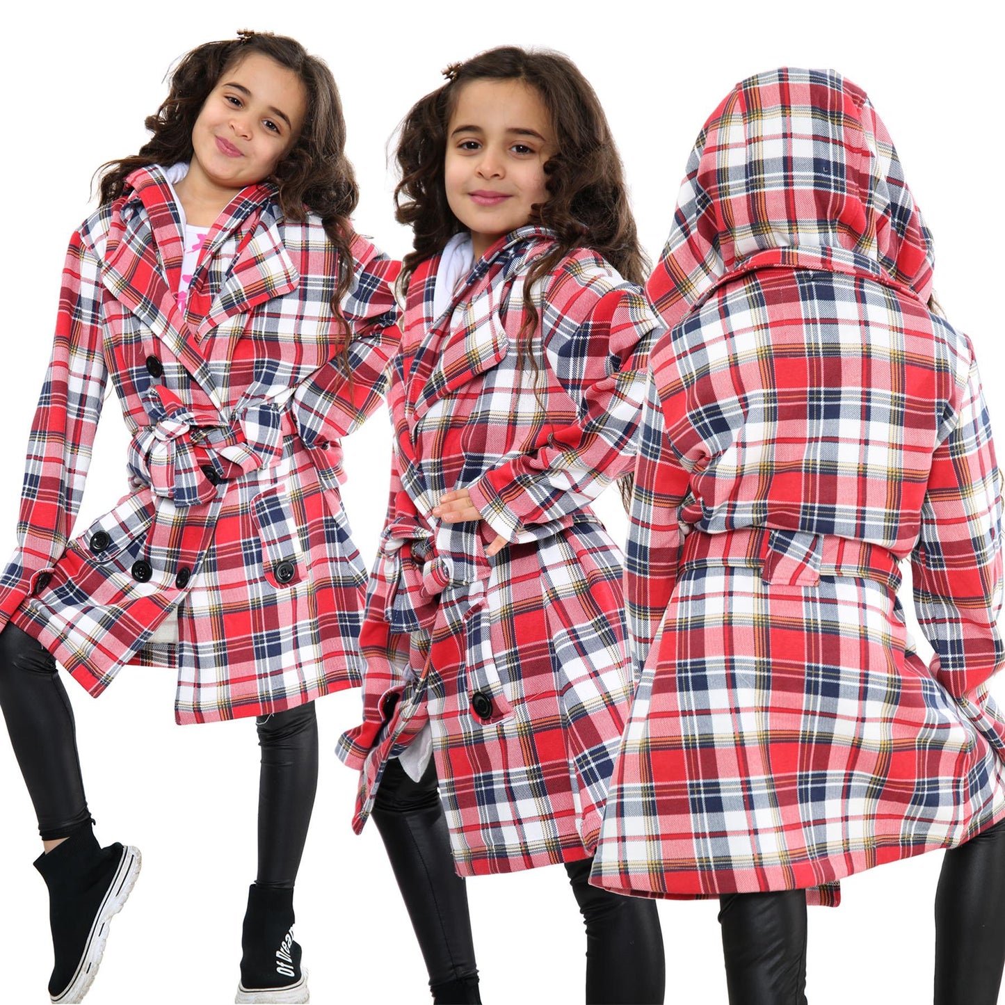 A2Z 4 Kids Parka Jacket Hooded Warm Jacket Oversized Belted Cuffs 5 -13 Years