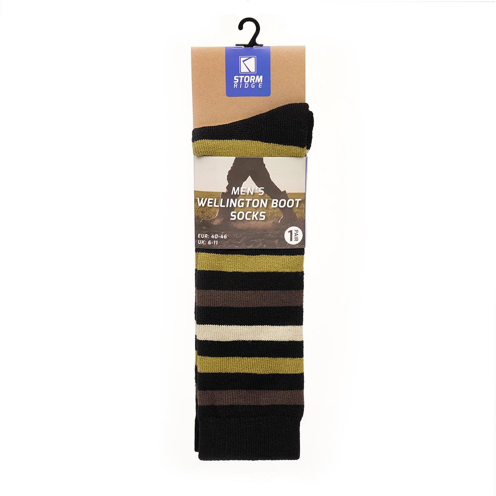 A2Z Mens Knee High Welly Wellington Pack Of 3 Boots Comfortable Cosy Warm Socks