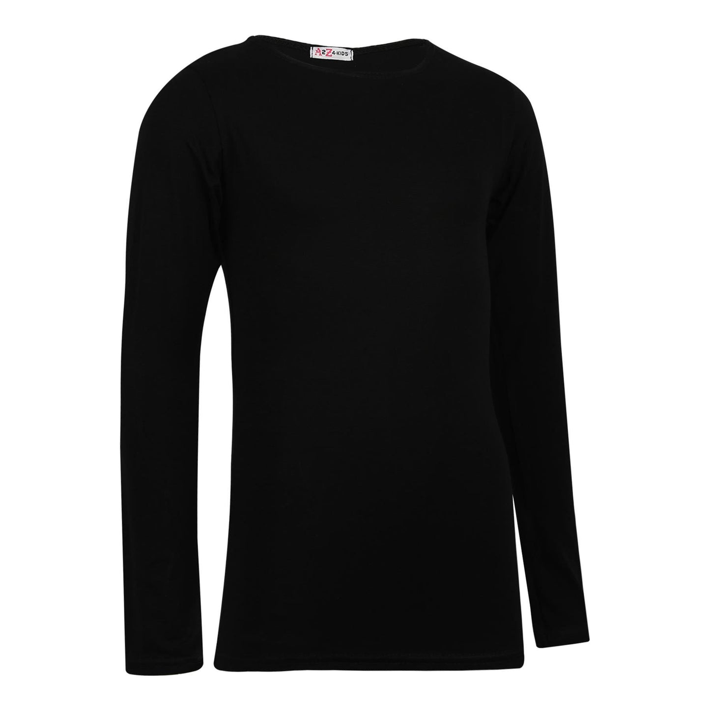 A2Z 4 Kids Girls Plain Long Sleeve T Shirt Soft Feel PE School Activewear Shirts