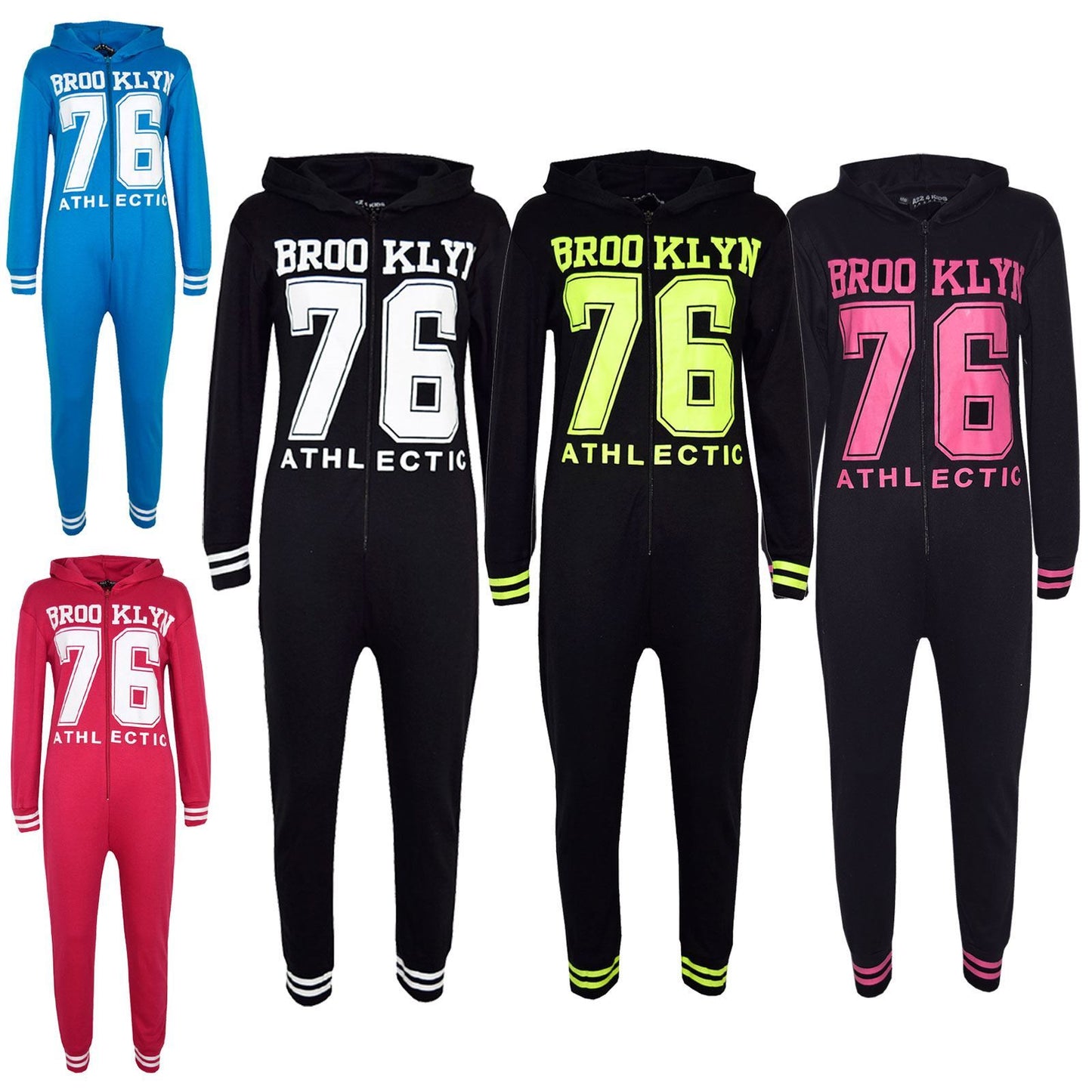 A2Z Onesie One Piece Kids Girls Boys Brooklyn Print Pyjamas Costume Gifts