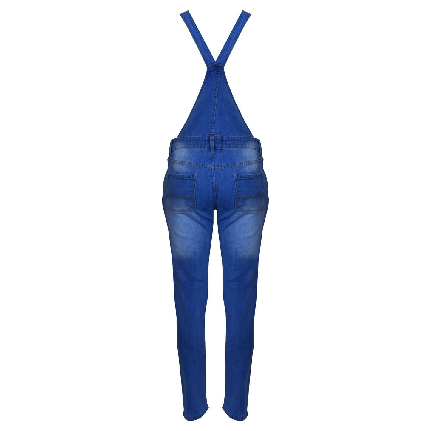 Kids Girls Denim Stretch Dungaree Jumpsuit Playsuit All In One Jeans 7-13 Years