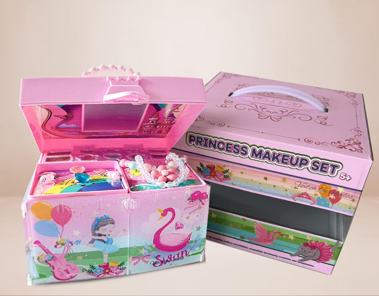 A2Z 4 Kids Princess Makeup Set Girls Portable Beauty Box Toy with Mirror Age 5+