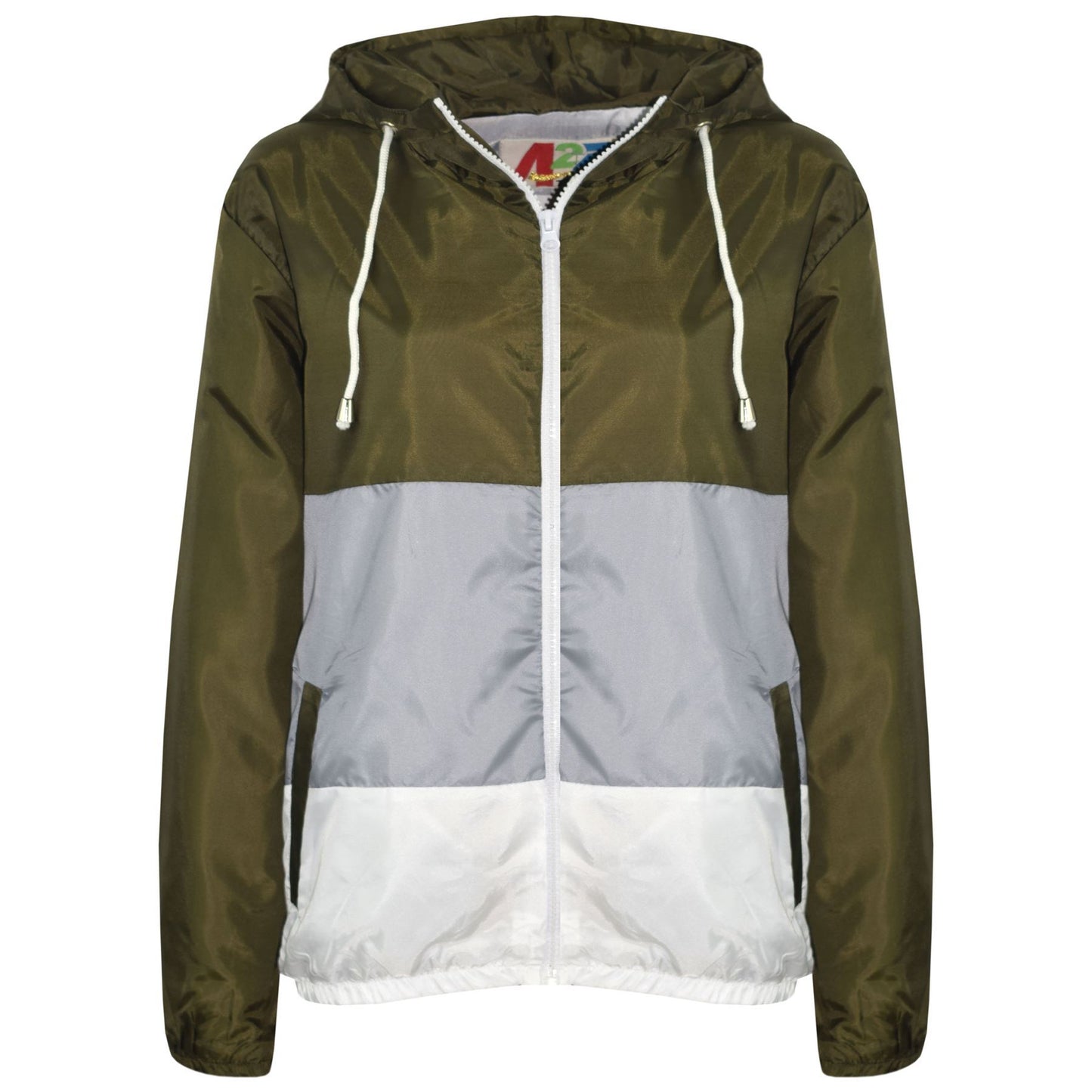 Kids Girls Boys Windbreaker Contrast Panel Jackets Hooded Raincoat Rain Mac 5-13