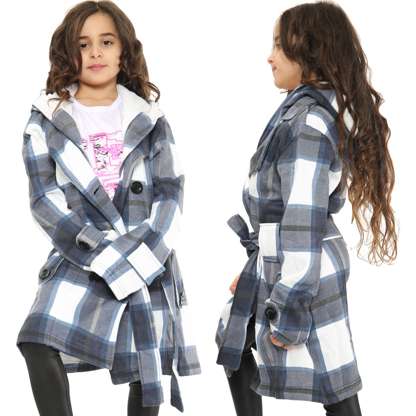 A2Z 4 Kids Parka Jacket Hooded Warm Jacket Oversized Belted Cuffs 5 -13 Years