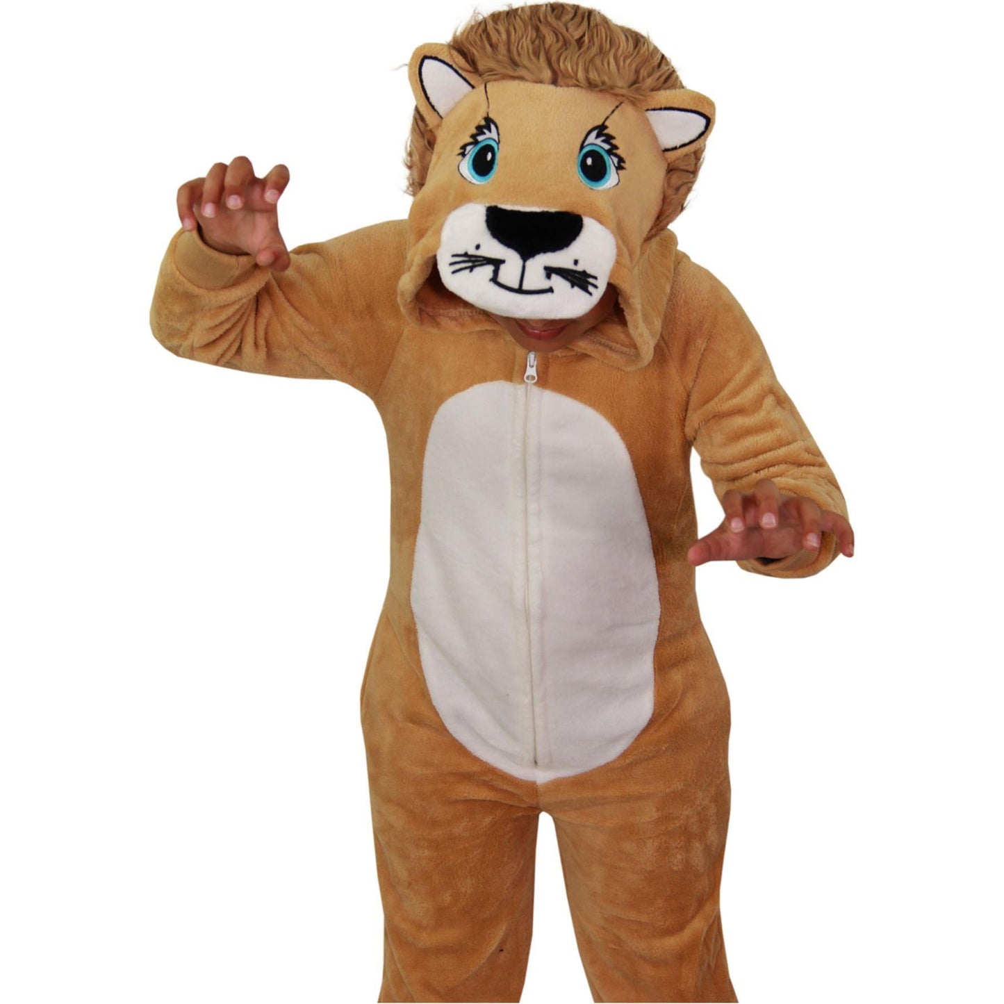 Kids Boys Girls Soft Fluffy Animal Lion A2Z Onesie One Piece Xmas Costume 2-13 Y