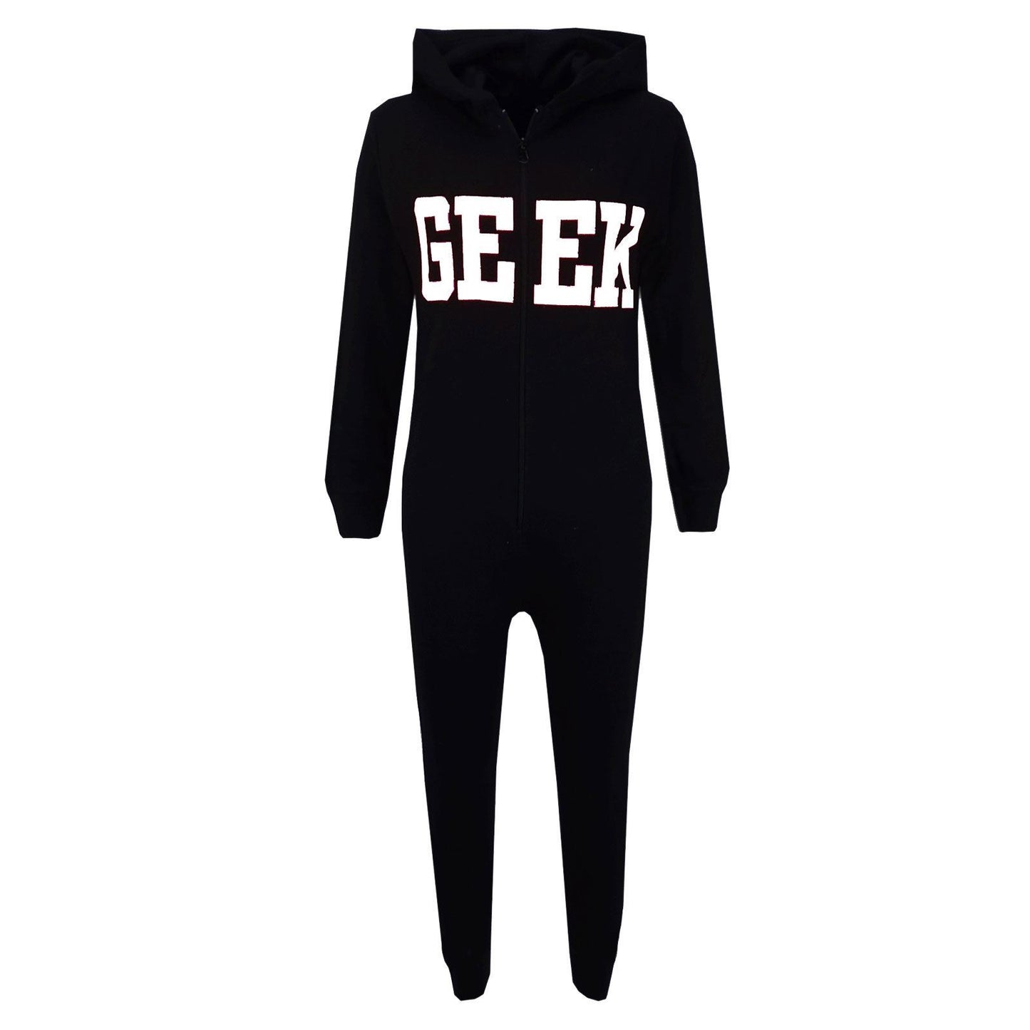 A2Z 4 Kids Girls Boys GEEK Hooded Onesie Children Hooded Ribbed Cuffs Pyjamas