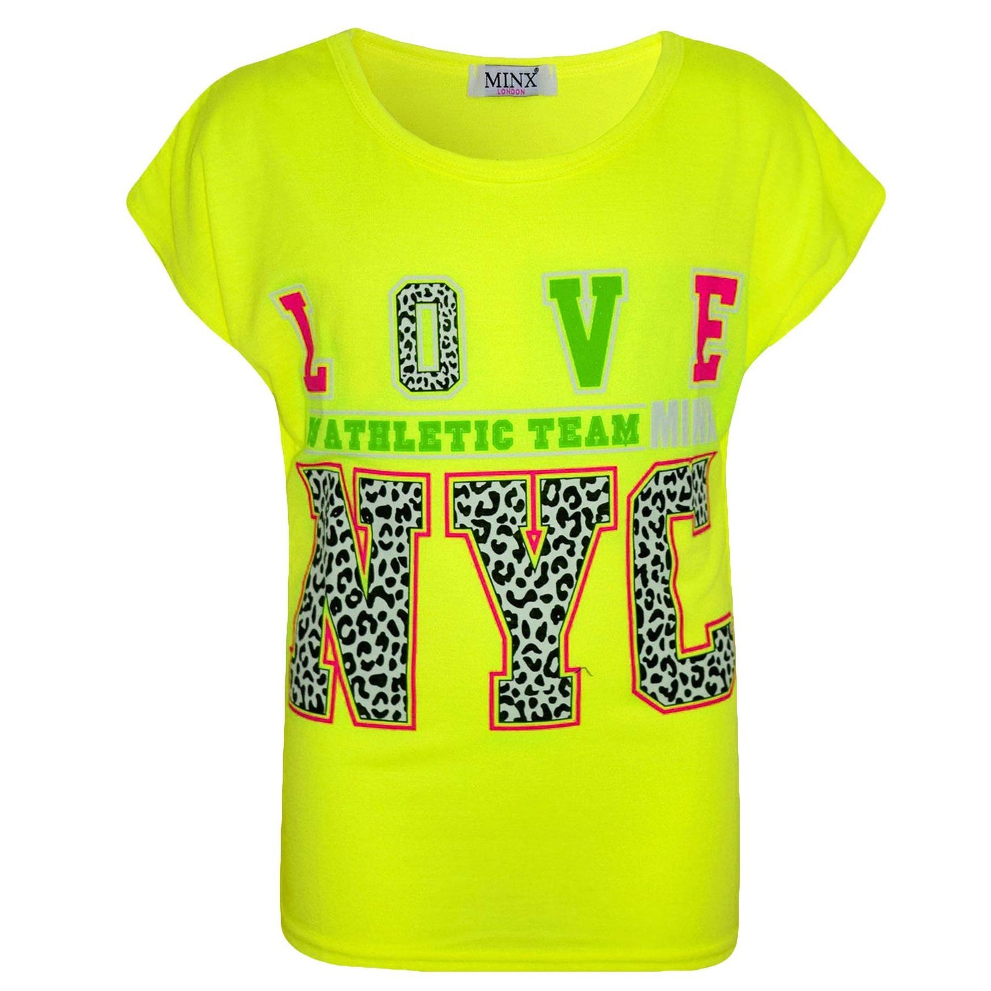 Kids Girls LOVE Us Athletic Team NYC Printed Trendy Fashion Crop Top 7-13 Years