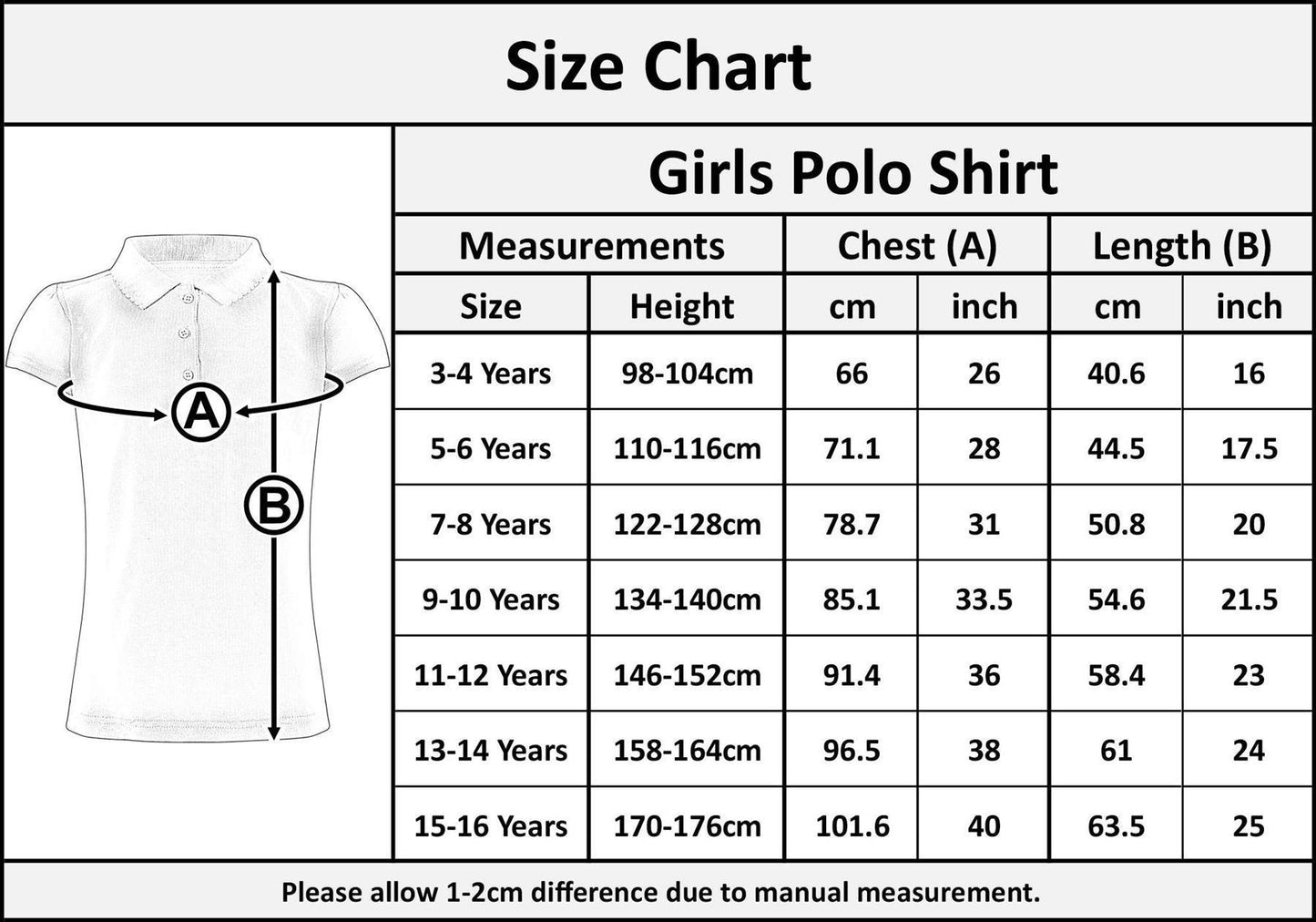 Kids Girls T Shirts Plain Polo Summer Fashion Soft Feel Tank Top 3-13 Yrs