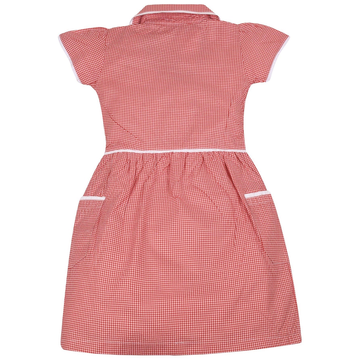 Kids Girls Gingham School Dress Check Dresses With Matching Scrunchies 2-14