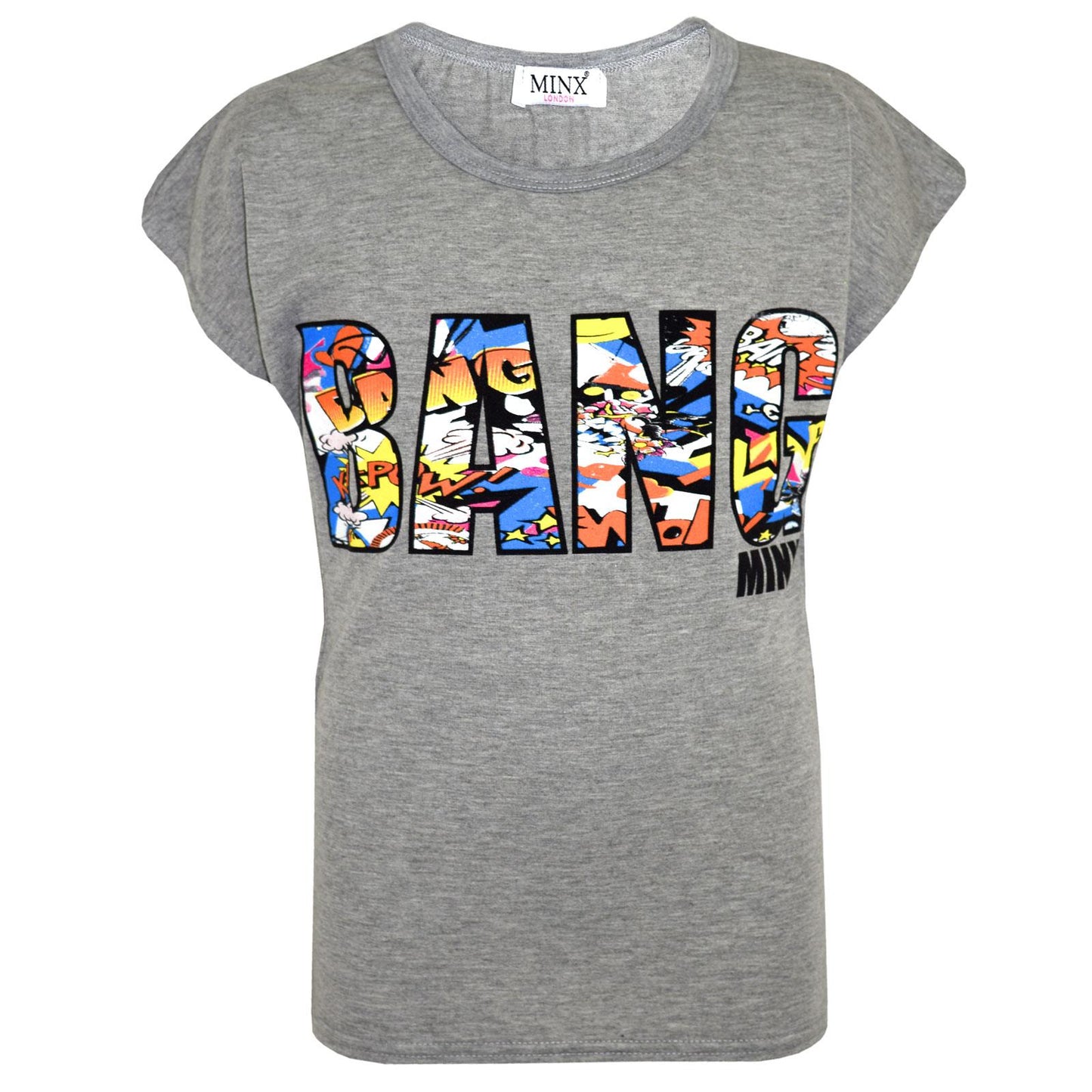 Kids Girls BANG Printed Comic Book Print Fashion Trendy Top New Age 7-13 Years