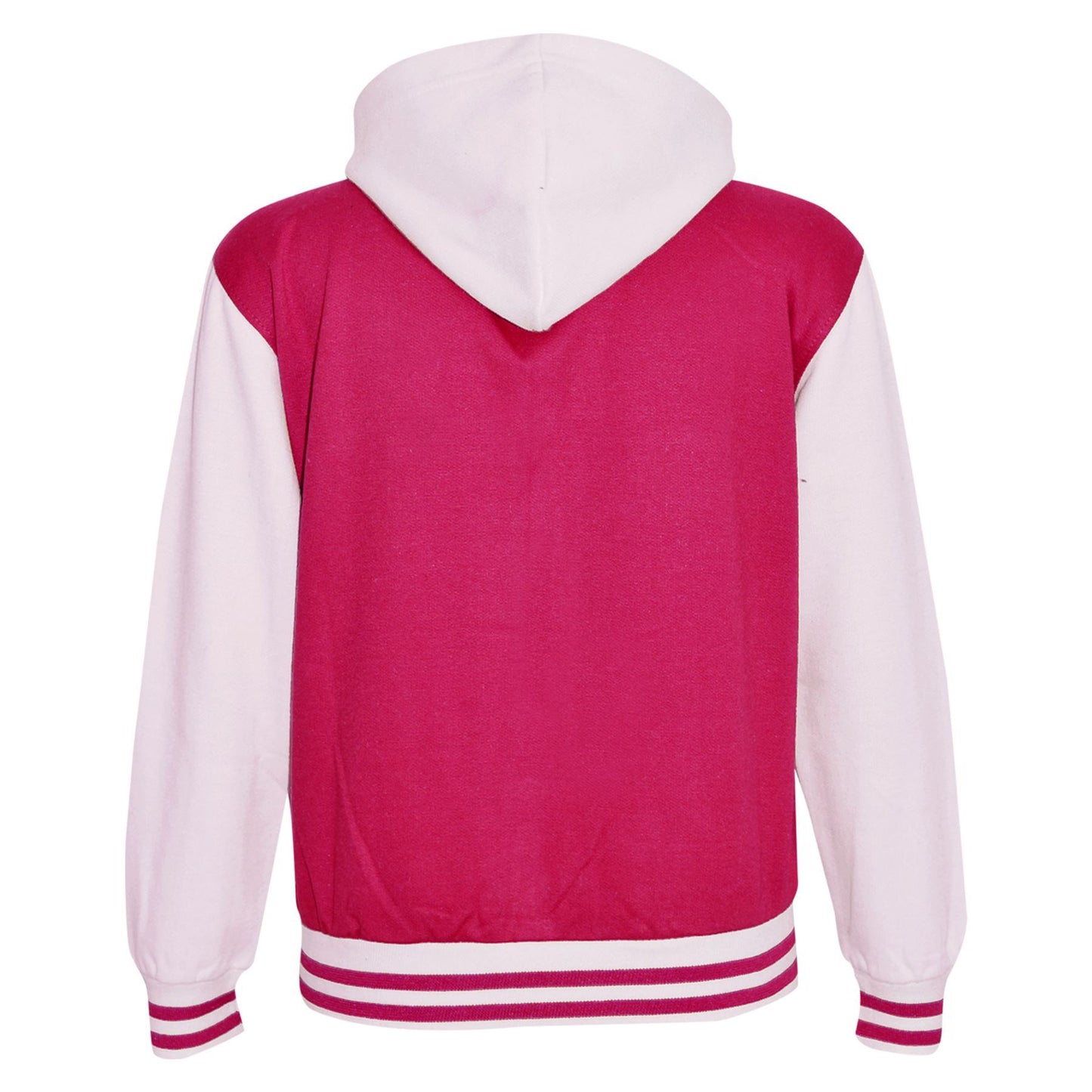 kids Girls Boys B.B Plain Hooded Jacket Varsity Classic Baseball Style Coat 2-13