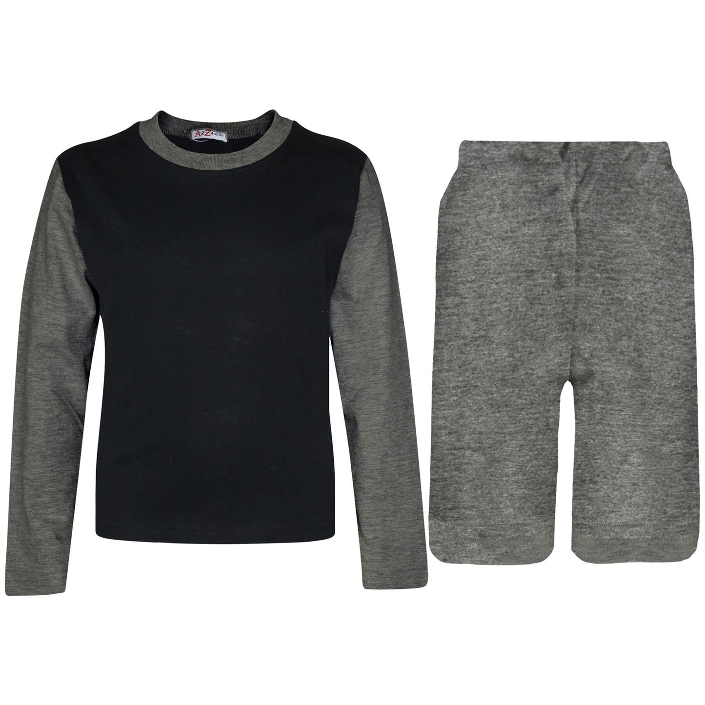 Kids Boys Long Sleeve Pyjamas Contrast T-Shirt Shorts loungewear Age 5-13 Years