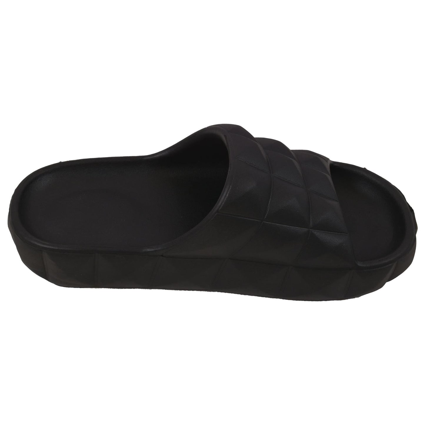 Womens Open Toe Soft Padded Diamond Slider Slip-On Casual Summer Mule Slipper