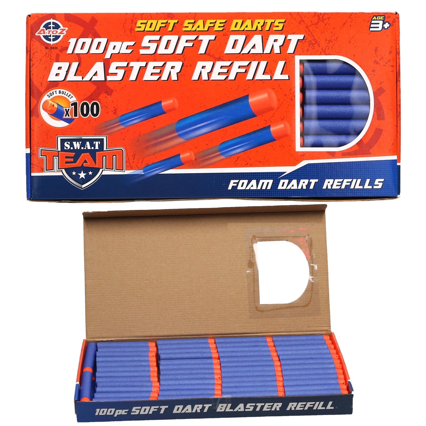 100pcs Blue Refill Darts Foam Bullet Darts Nerf N-strike Series Blasters Toy Gun