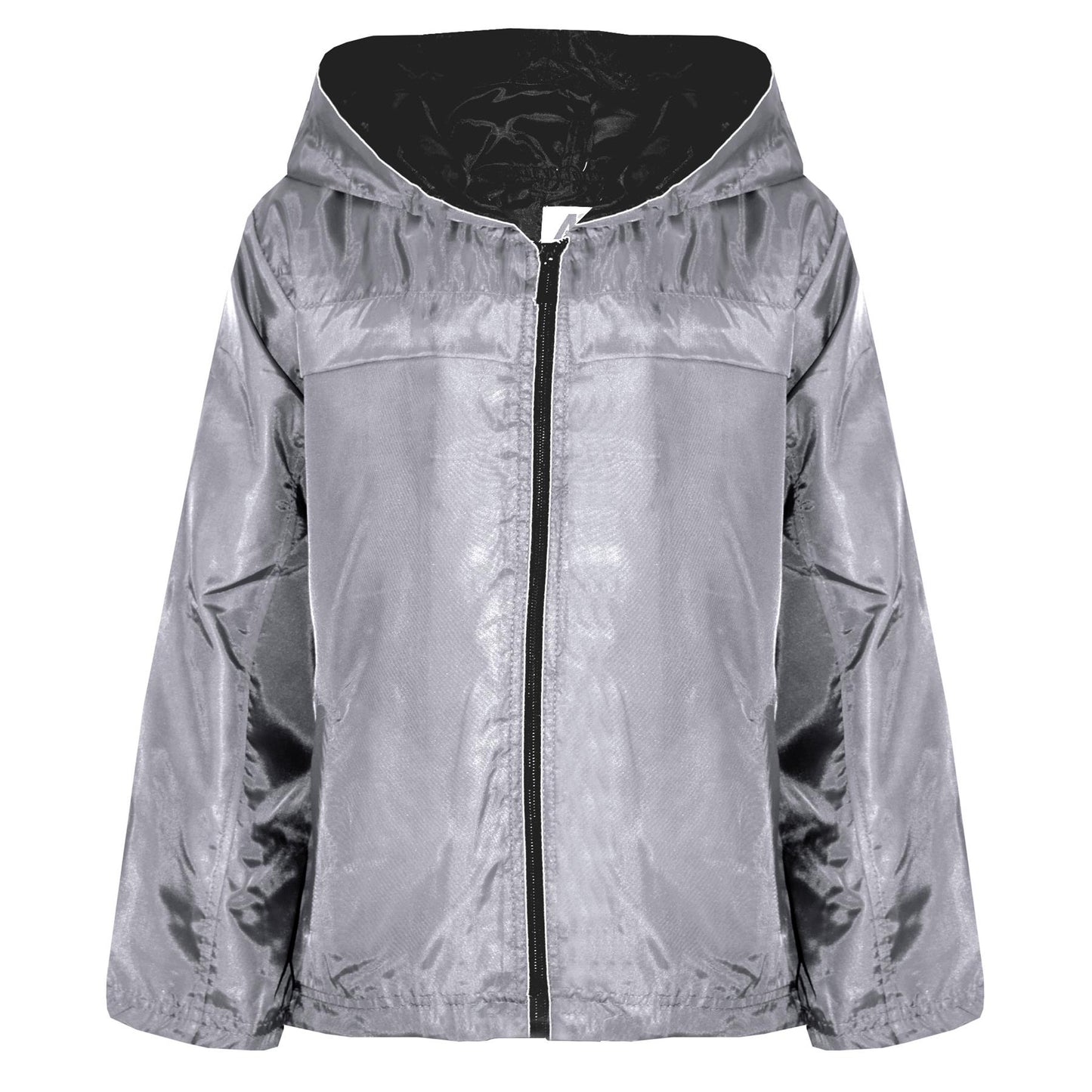 A2Z 4 Kids® Girls Boys Raincoats Jackets Kids Grey Lightweight Kag Mac Waterproof Hooded Jacket Cagoule Rain Mac Age 5 6 7 8 9 10 11 12 13 Years