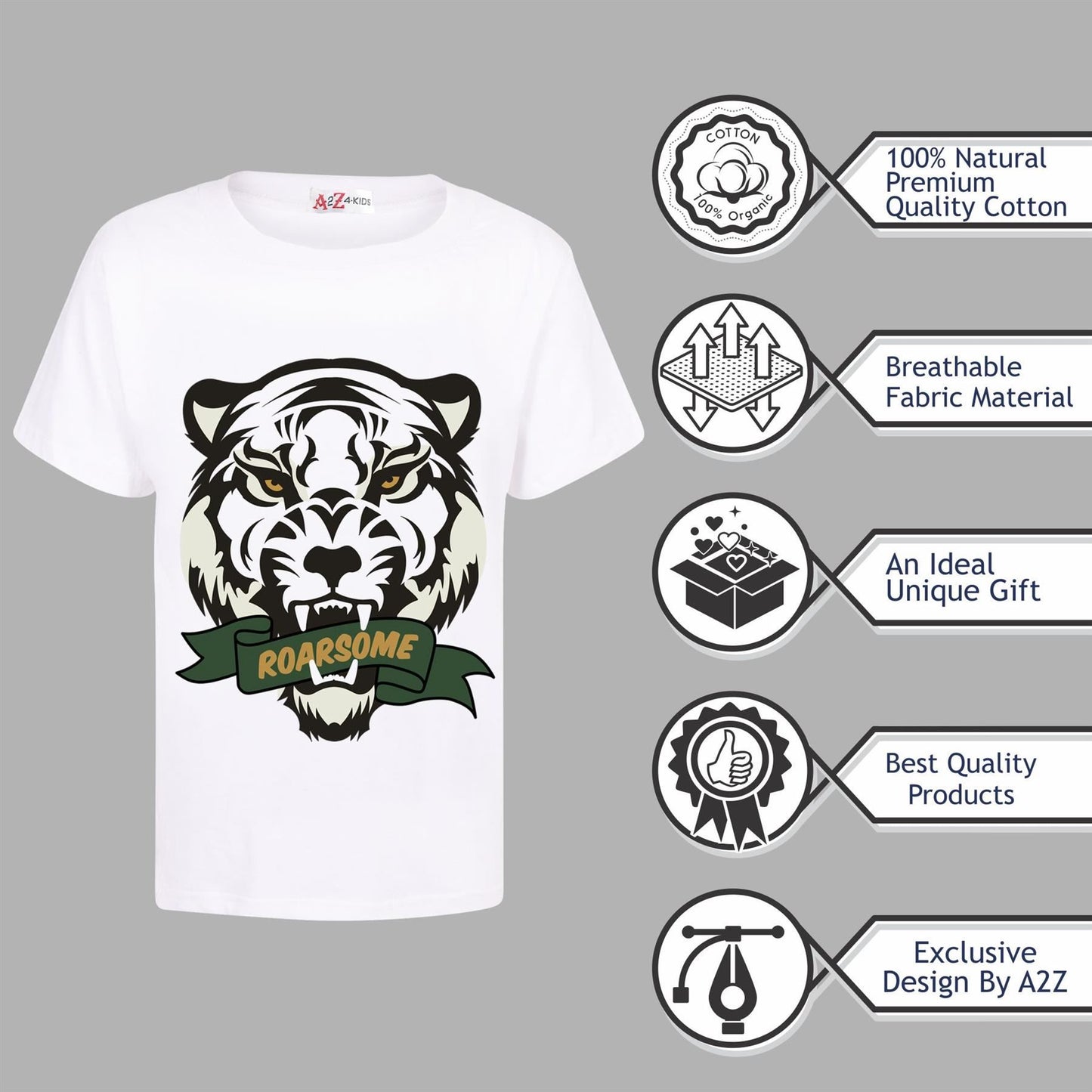 Kids Girls T Shirts Roarsome Printed Summer Tank Top & Tees