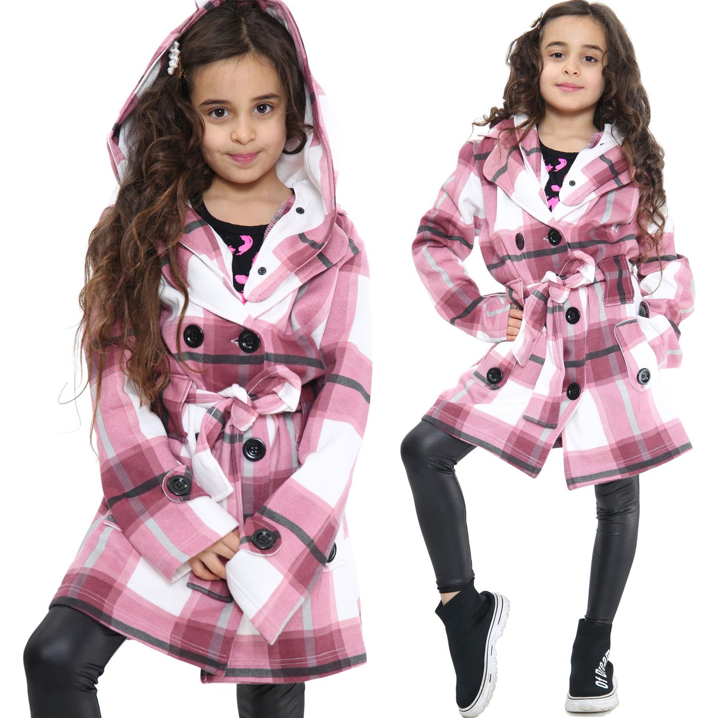 A2Z 4 Kids Parka Jacket Hooded Warm Jacket Oversized Belted Cuffs 5 -13 Years