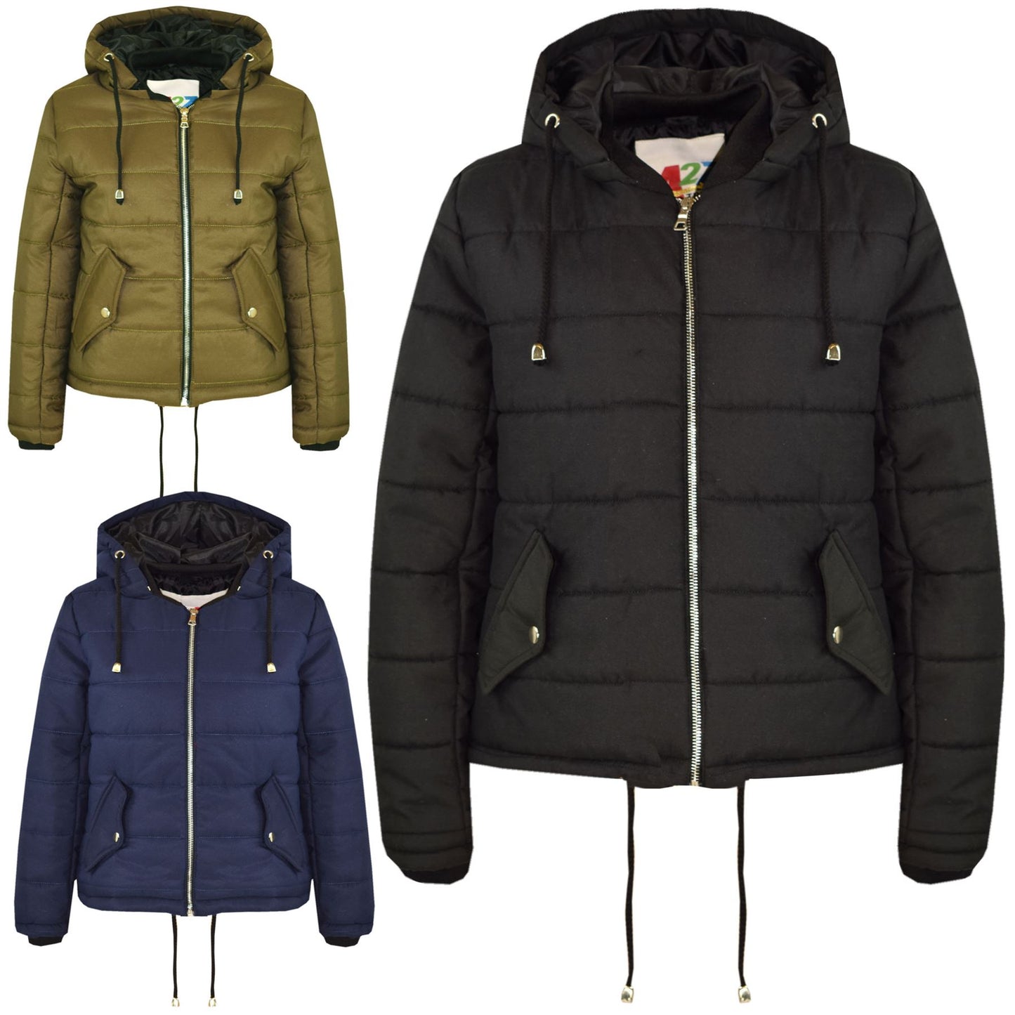Kids Girls Jacket Stylish Cropped Padded Puffer  Thick Coat Age 5-13 Years