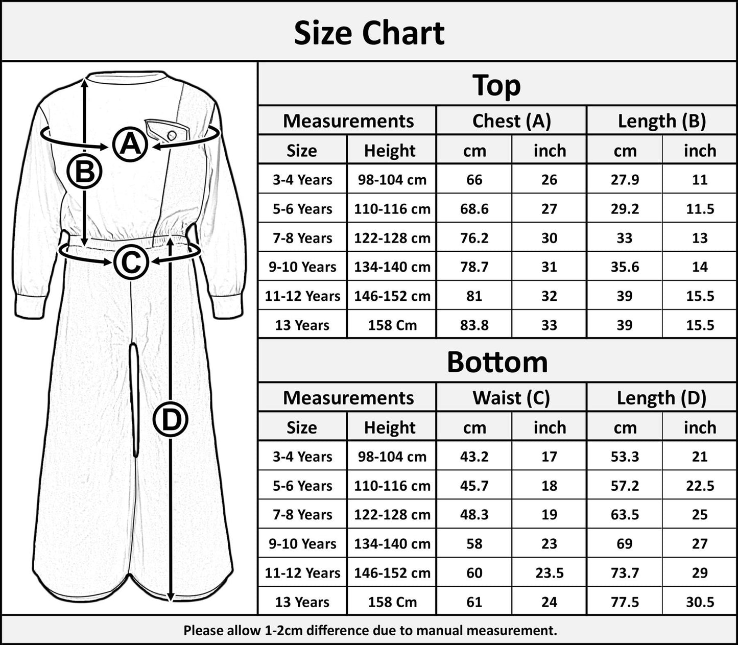 Kids Girls Crop Top Set Casual Long Sleeve Crop Top Flared Trouser Age 3-14