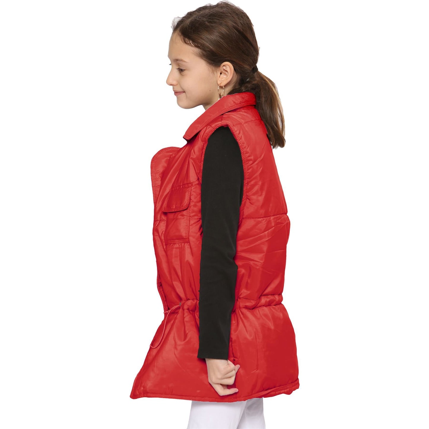Kids Girls Sleeveless Coat Gilet Fashion Oversized Gilet Style Jacket Coat