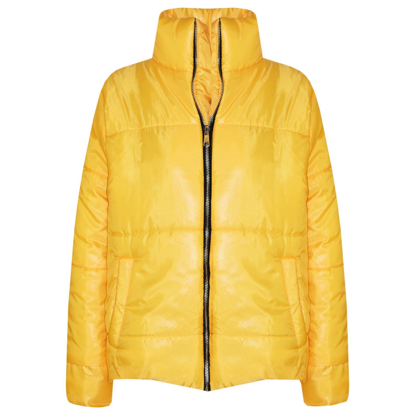 Girls Jacket Kids Wetlook Cropped Padded Quilted Puffer Bubble Jackets Coat 5-13