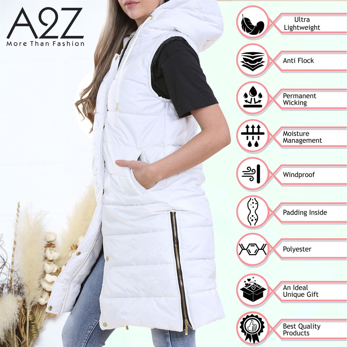 Ladies Oversized Gilet Long Line Style Jacket Long Sleeveless Fashion Women Coat