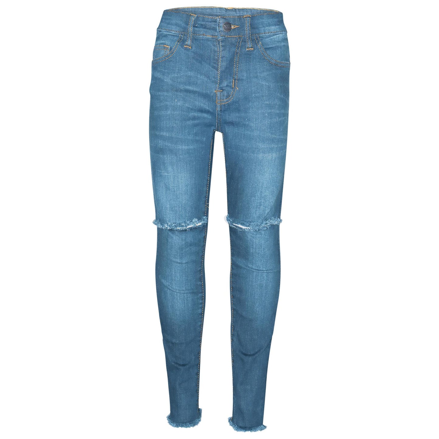 Kids Girls Stretchy Ripped Jeans Denim Skinny Fashion Frayed Pant Jegging 3-13 Y