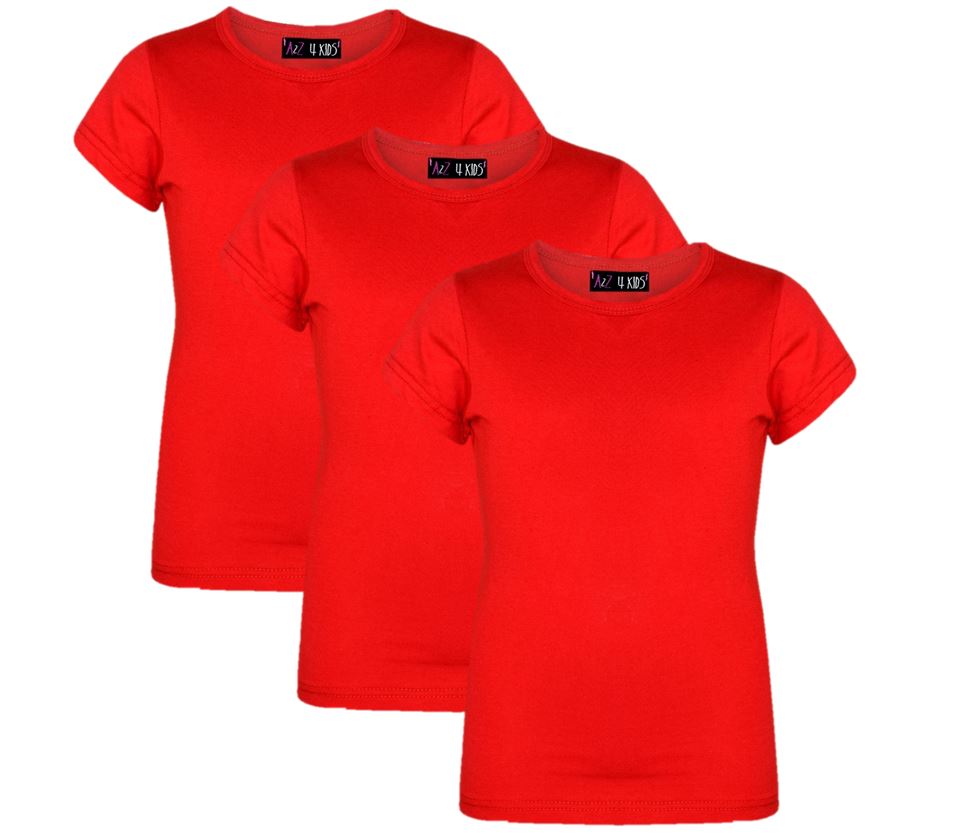 Kids Girls Short Sleeves 3 Pack T Shirts Trendy Stylish Breathable Summer Top