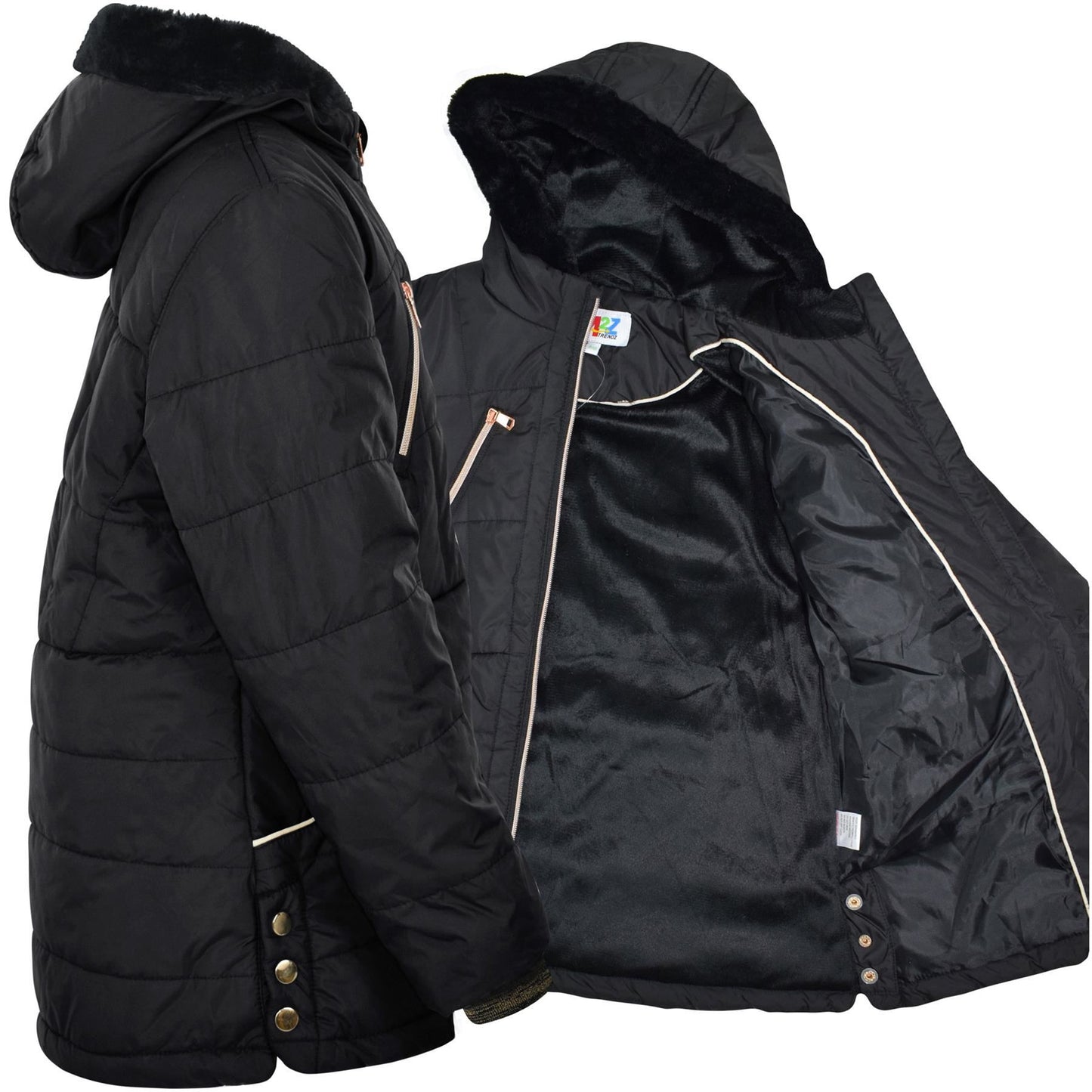 Kids Girls Longline Fashion Padded Casual School Jacket Bubble Coat 5-13 Years