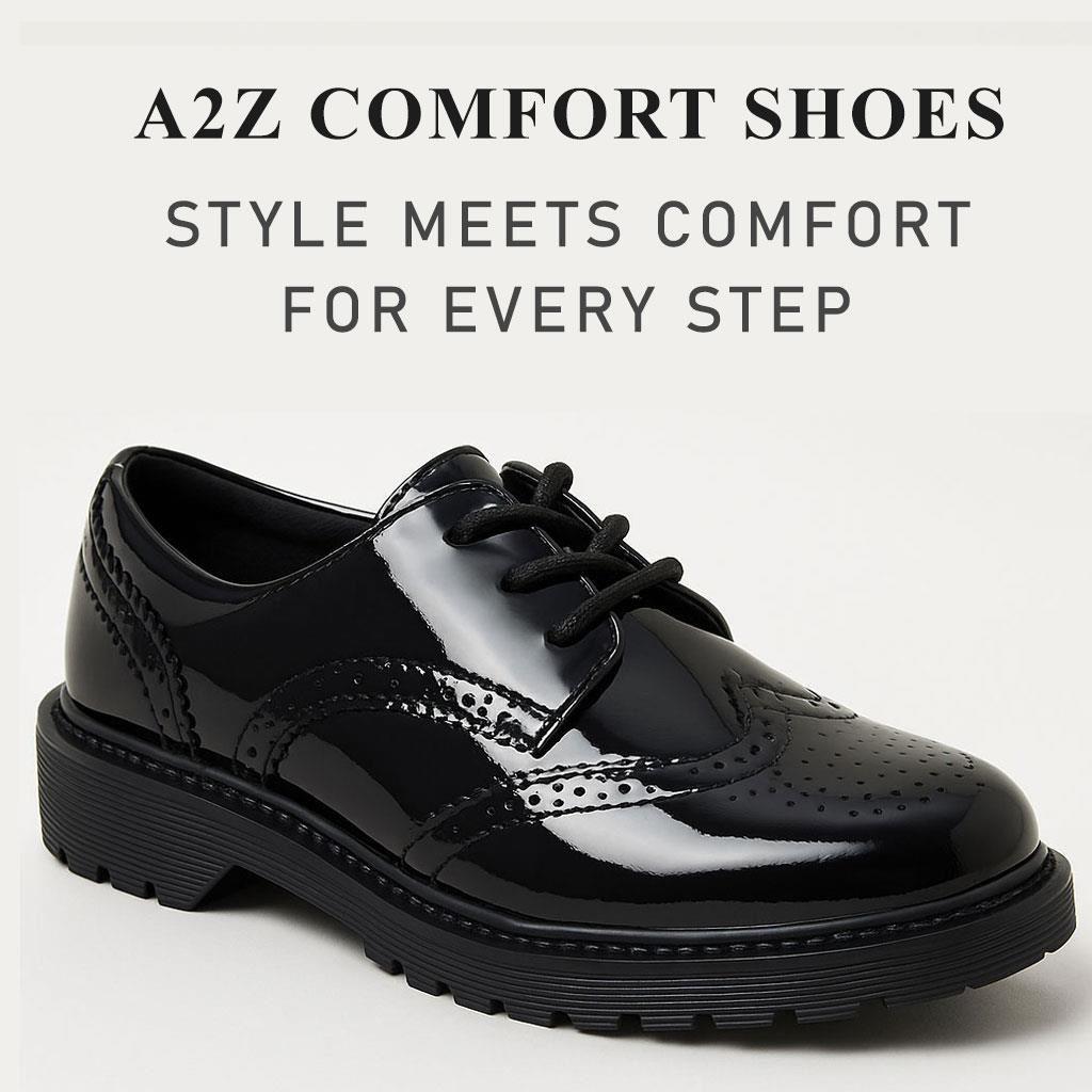 A2Z Girls Teens Ladies Brogue School University Office Lace Up PU Leather Shoes