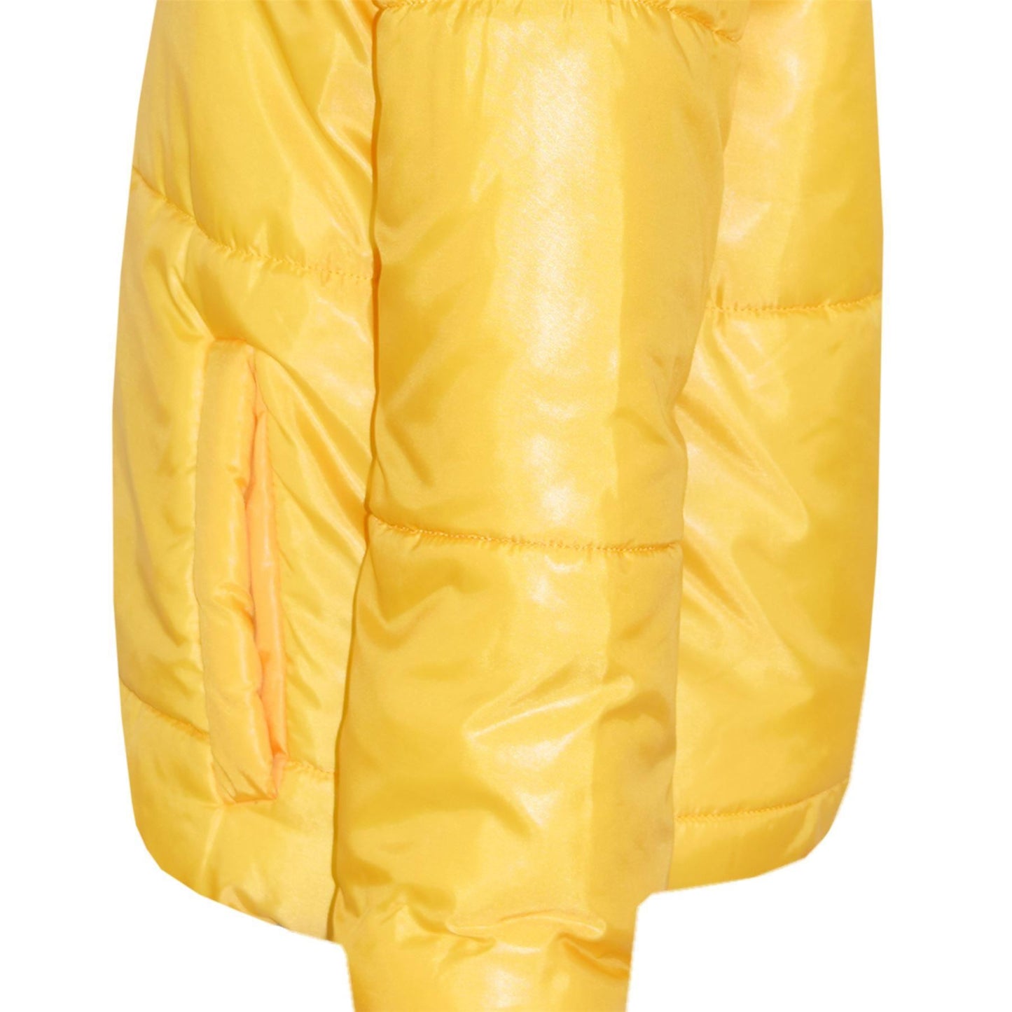 Girls Jacket Kids Wetlook Cropped Padded Quilted Puffer Bubble Jackets Coat 5-13
