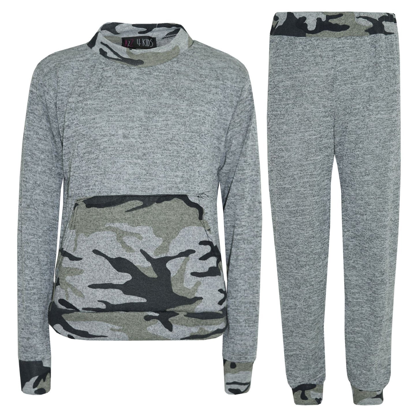 Kids Jogging Suit Boys Girls Camouflage Contrast Lounge Suit Tracksuit 7-13 Year