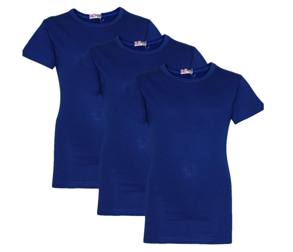 Kids Girls Short Sleeves 3 Pack T Shirts Trendy Stylish Breathable Summer Top